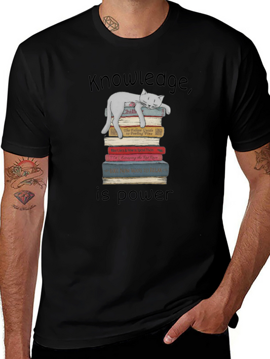 Knowledge is Power Cat T-Shirt