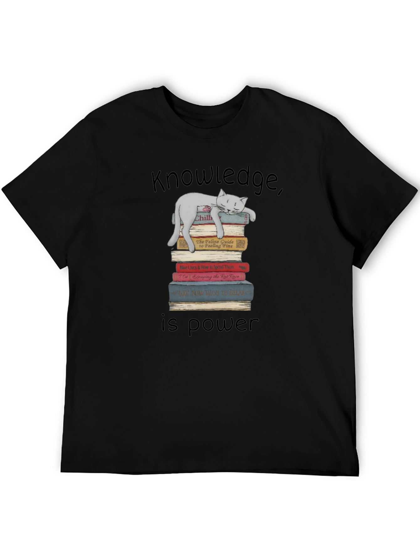 Knowledge is Power Cat T-Shirt