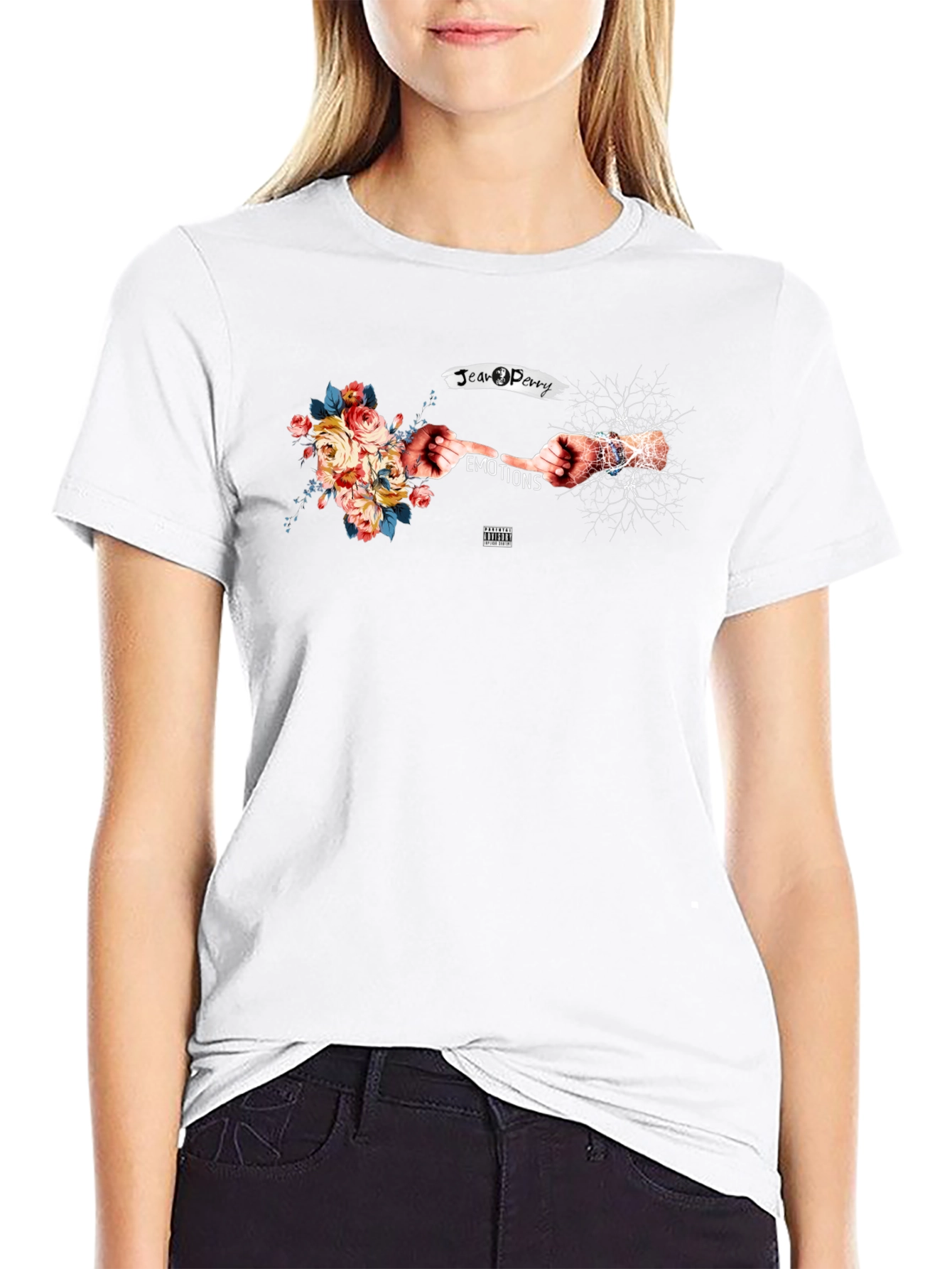 Emotions Graphic Print Black T-Shirt