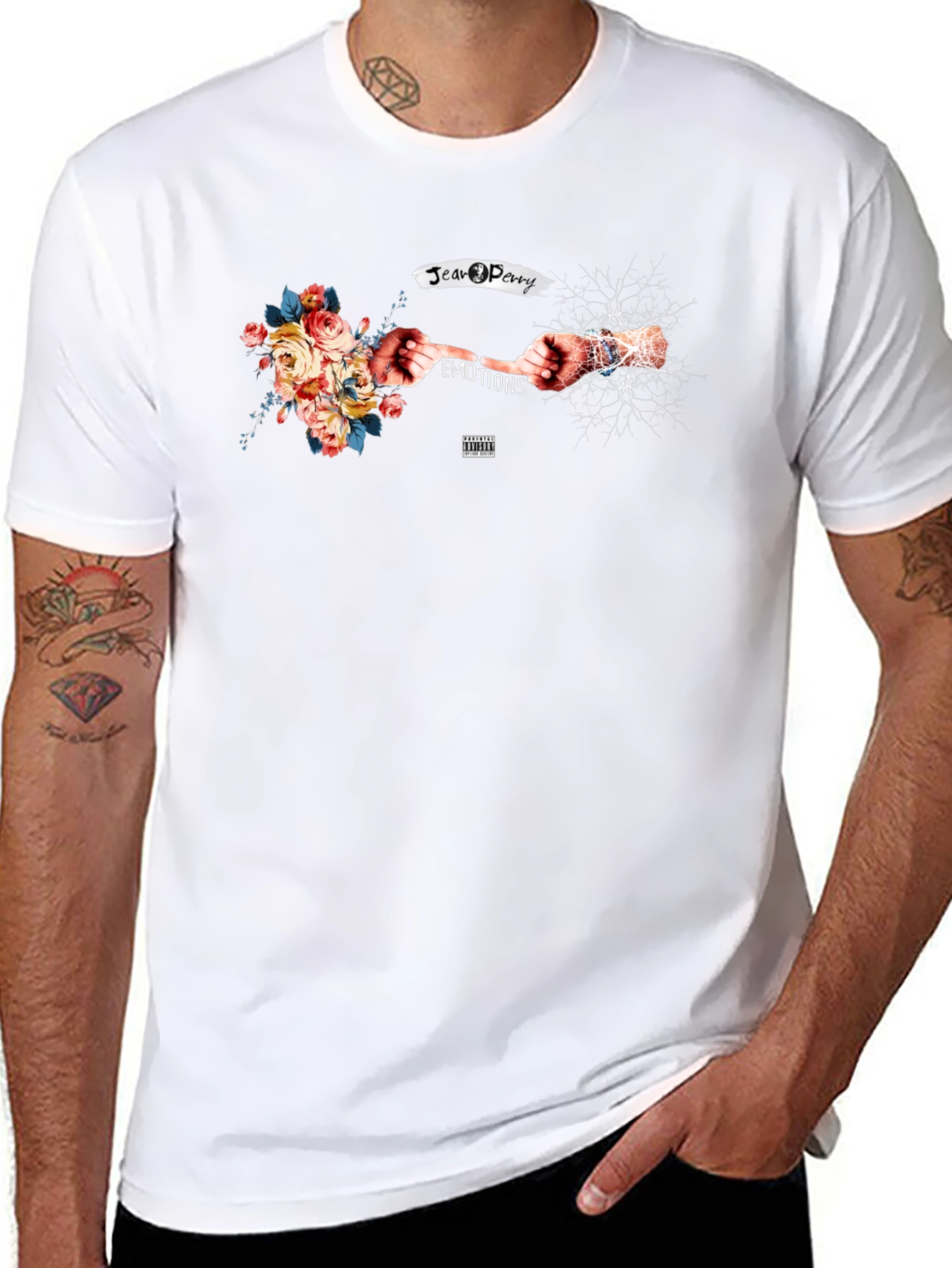 Emotions Graphic Print Black T-Shirt