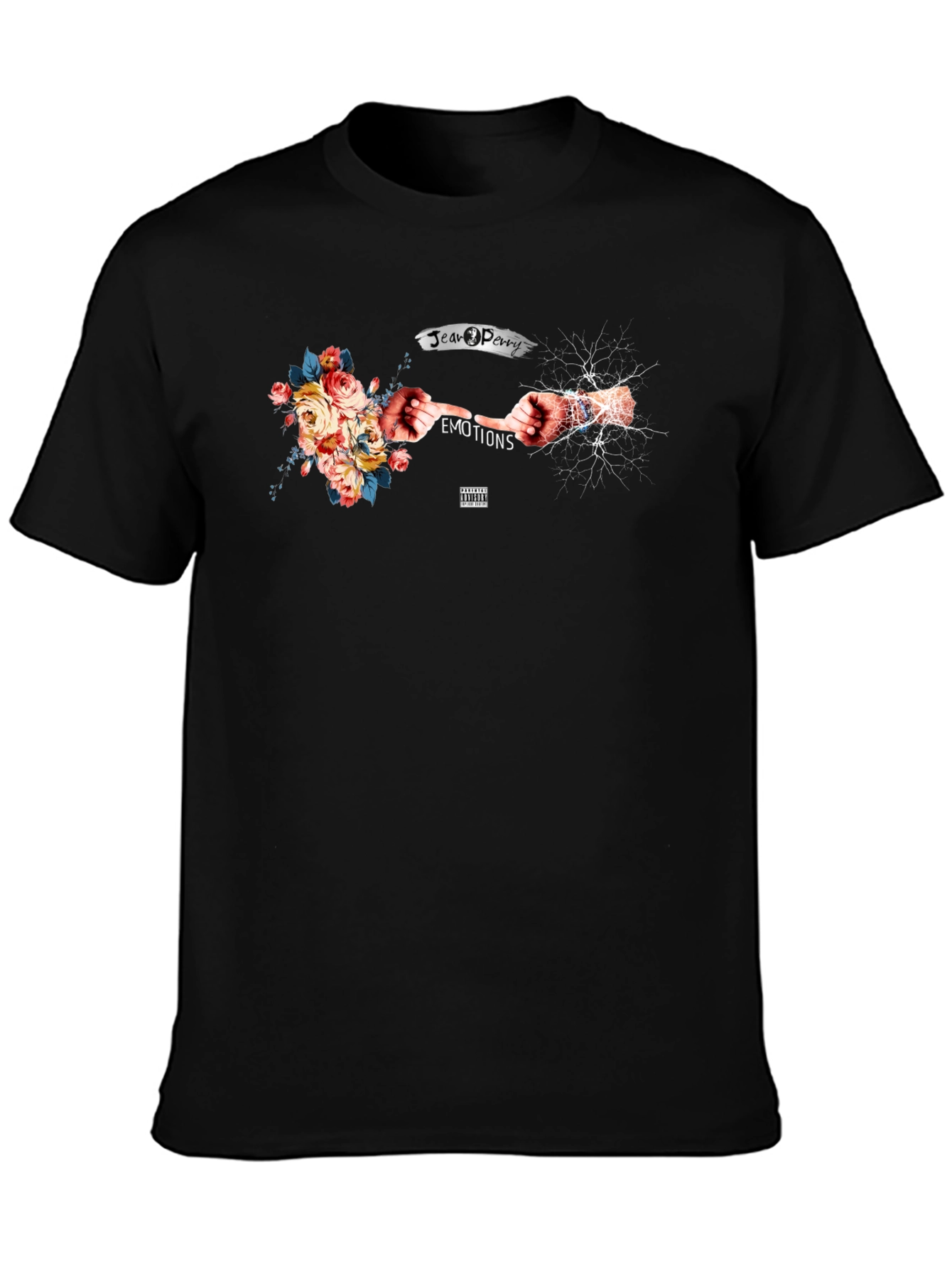 Emotions Graphic Print Black T-Shirt