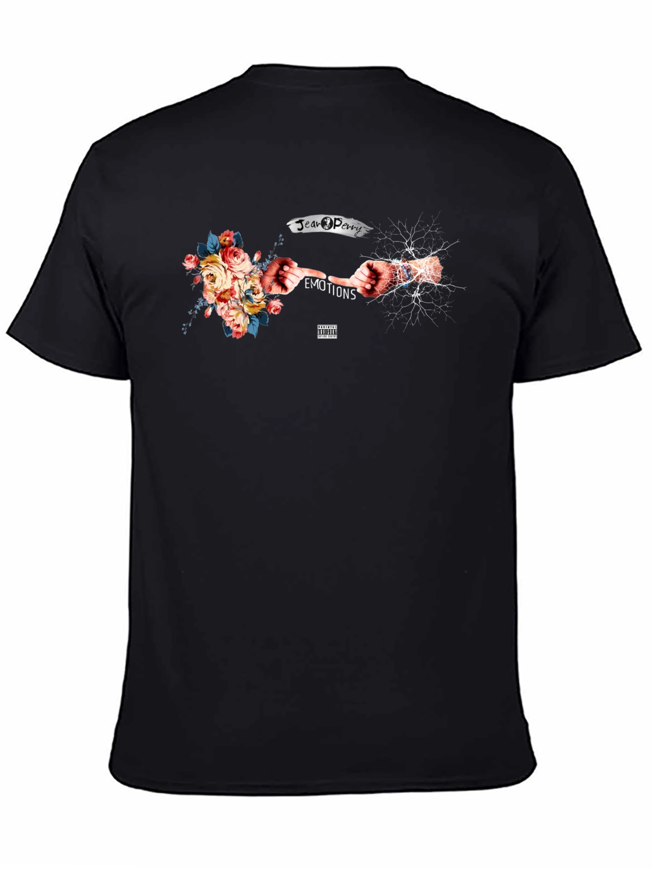 Emotions Graphic Print Black T-Shirt