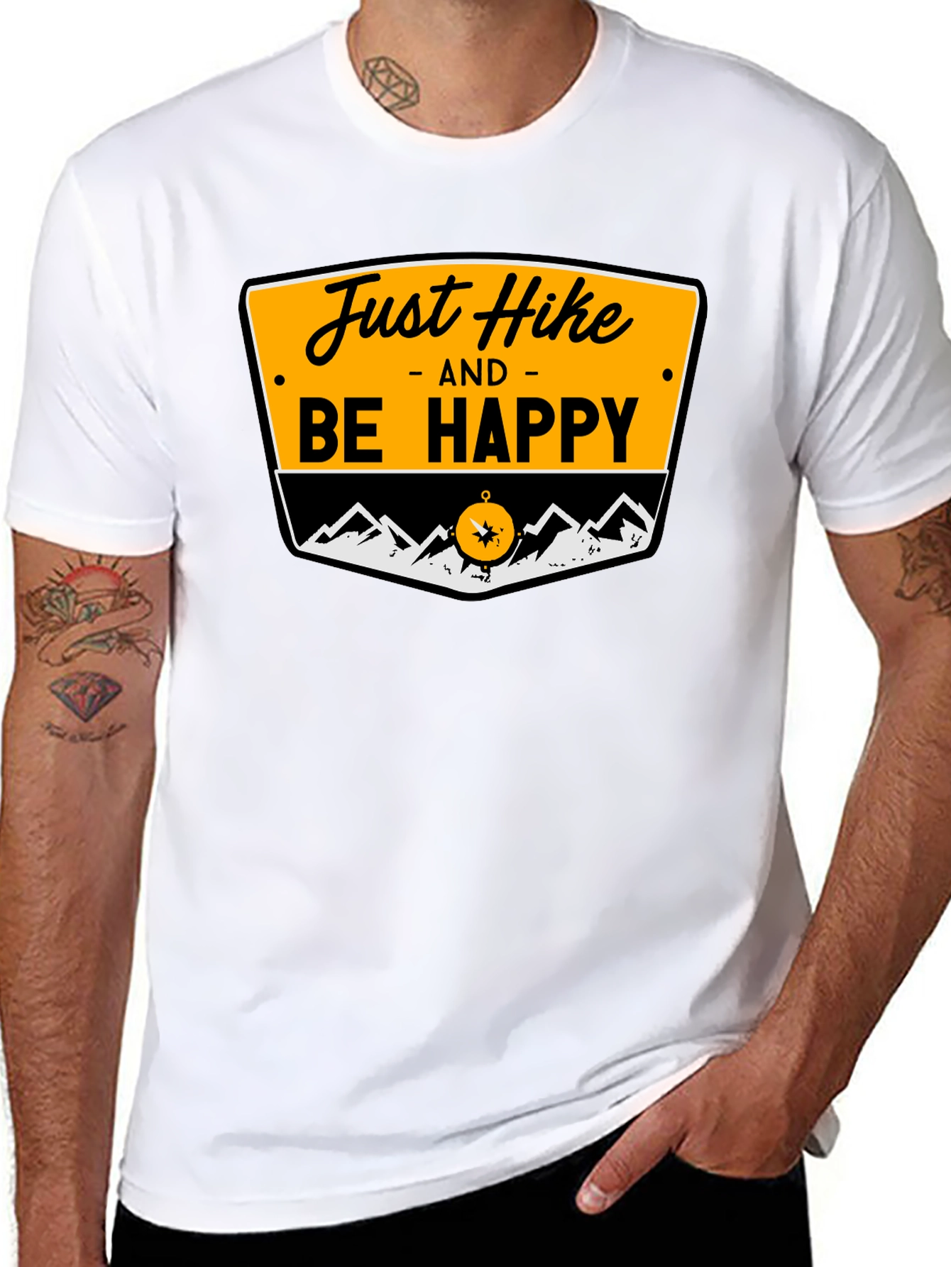 Just Hike and Be Happy Graphic T-Shirt