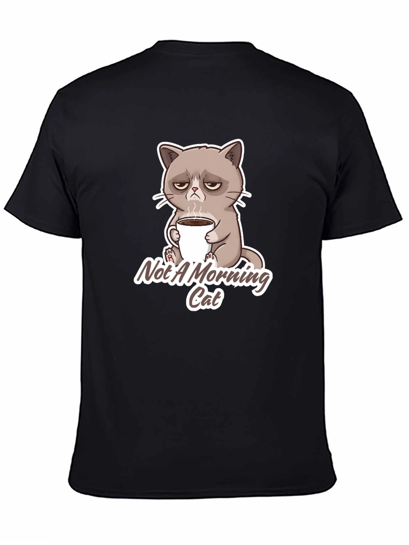 Grumpy Cat Not a Morning Cat Black T-Shirt