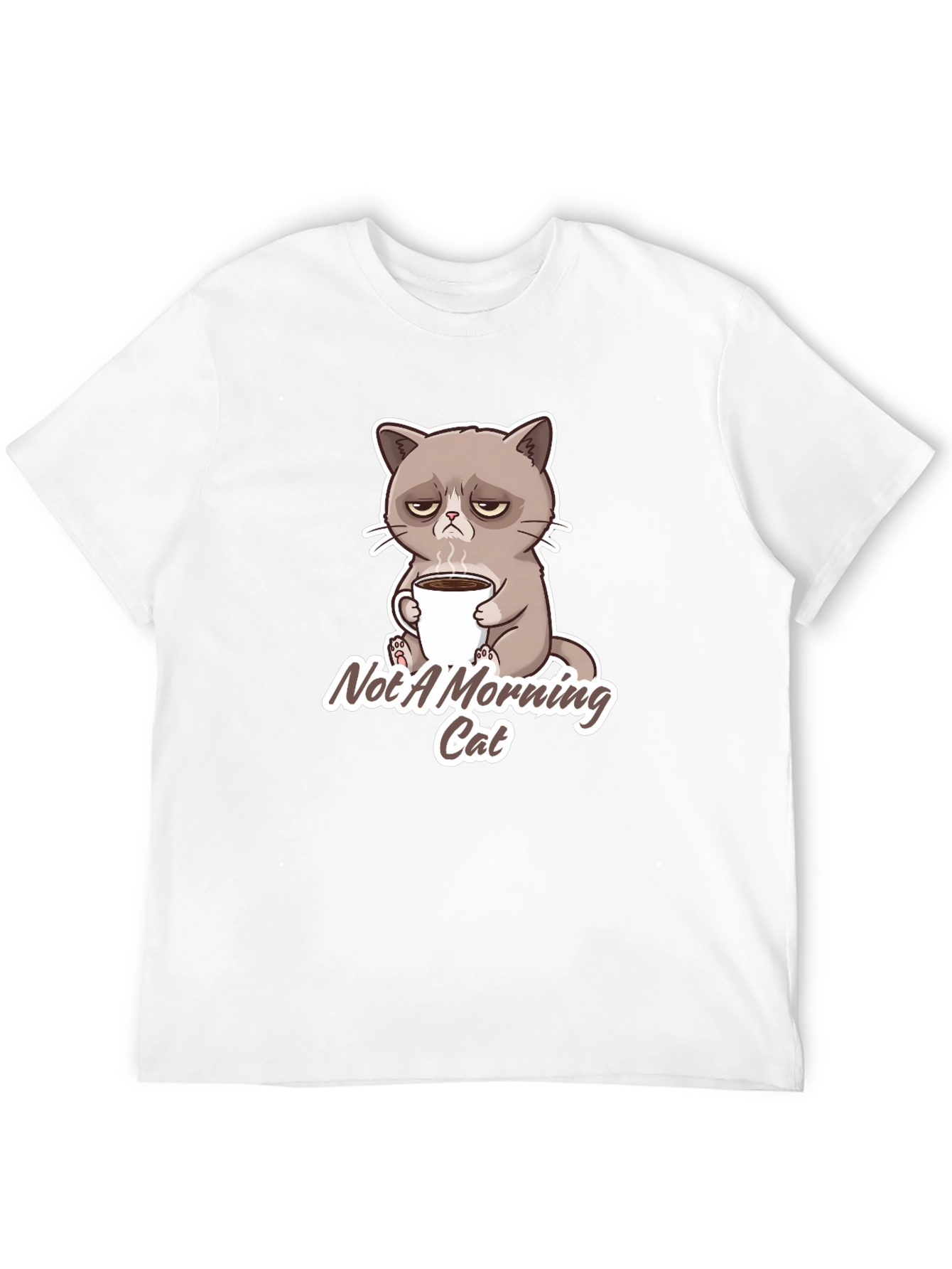 Grumpy Cat Not a Morning Cat Black T-Shirt