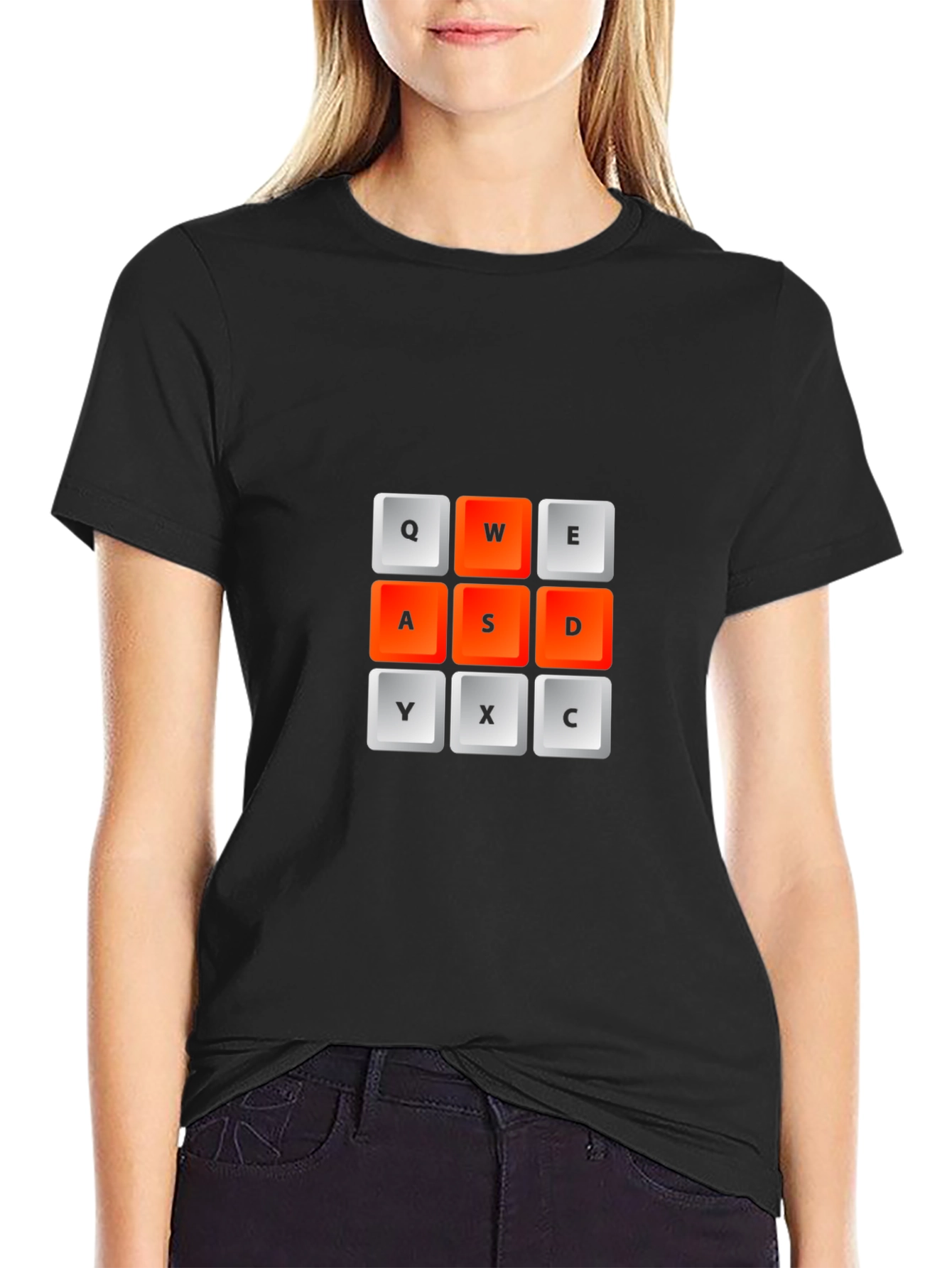 Gamer Keyboard T-Shirt - QWE ASD YXC Design