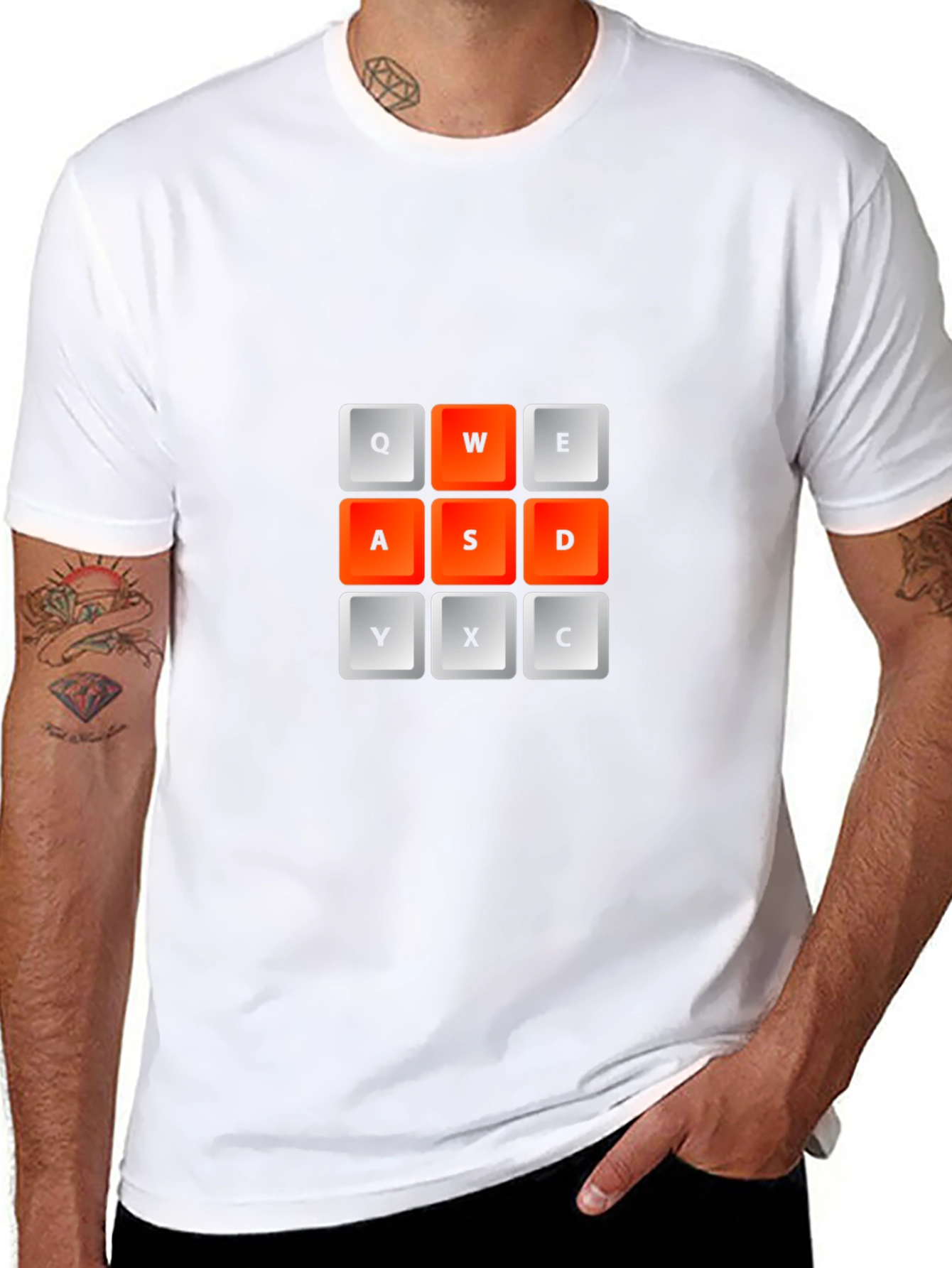 Gamer Keyboard T-Shirt - QWE ASD YXC Design