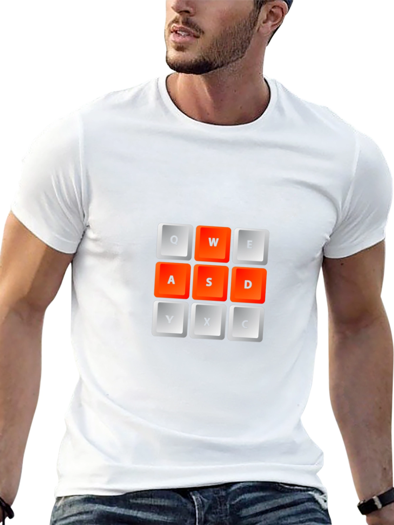 Gamer Keyboard T-Shirt - QWE ASD YXC Design