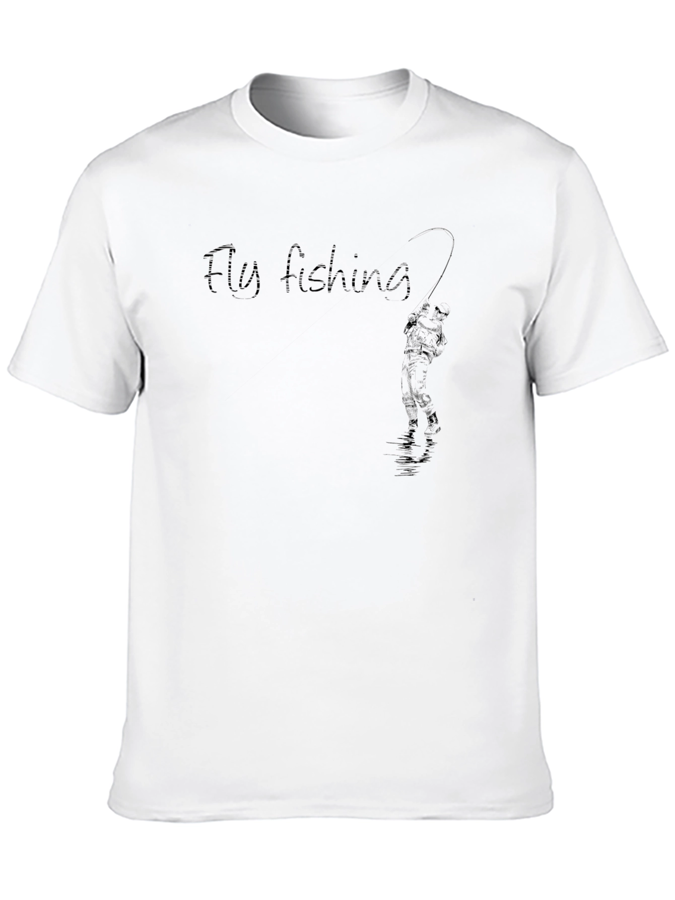 Fly Fishing T-Shirt - Mens Black Graphic Tee