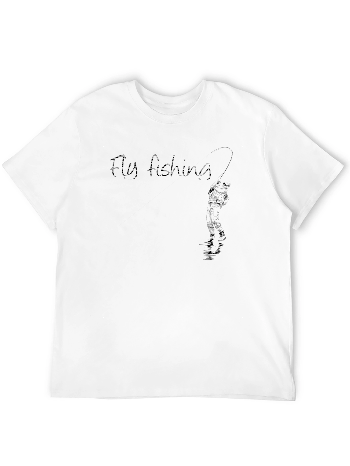 Fly Fishing T-Shirt - Mens Black Graphic Tee