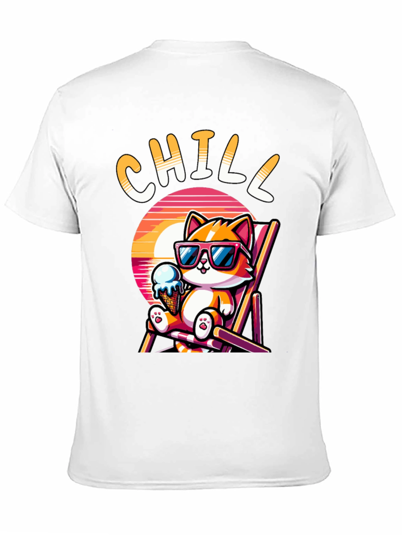 Chill Cat T-Shirt: Relaxed Cartoon Graphic Tee