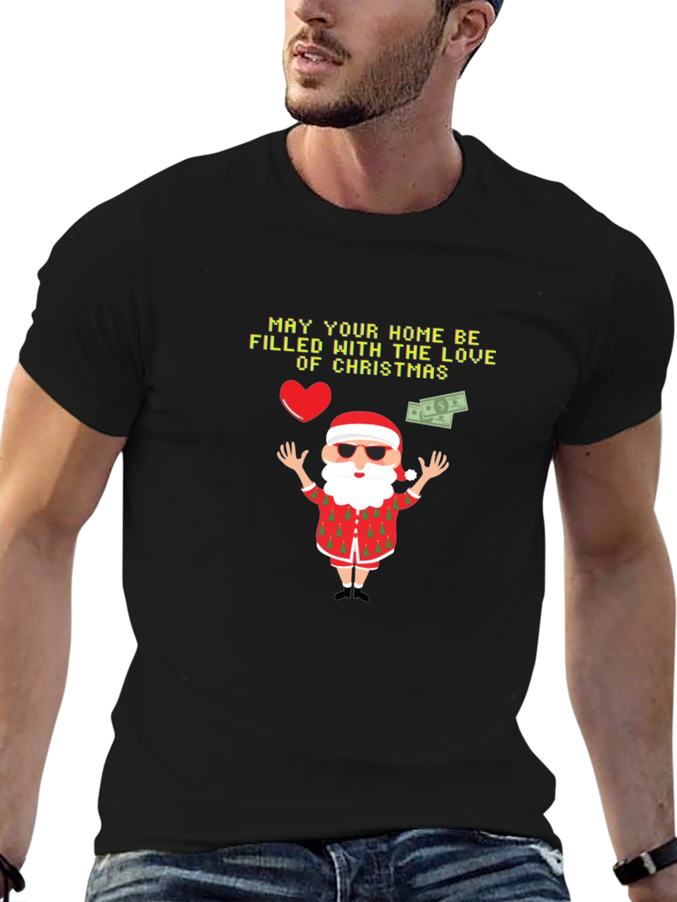 Festive Christmas Santa Graphic T-Shirt