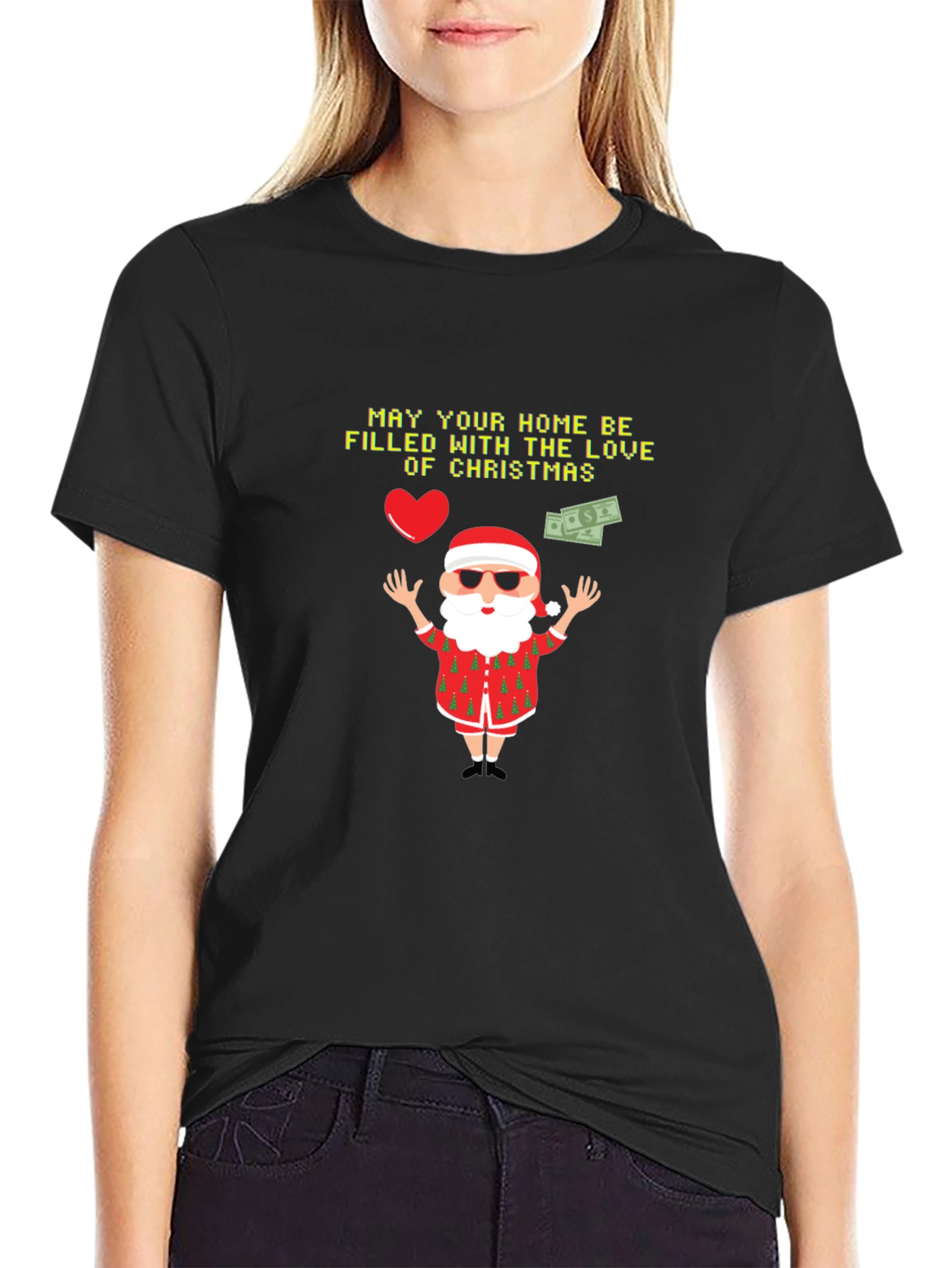Festive Christmas Santa Graphic T-Shirt