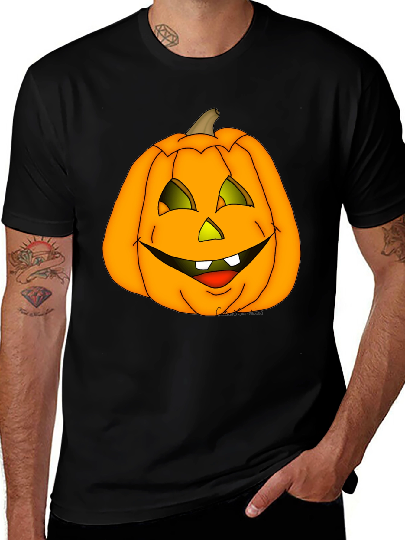 Halloween Pumpkin Graphic Tee - Spooky Season Shirt