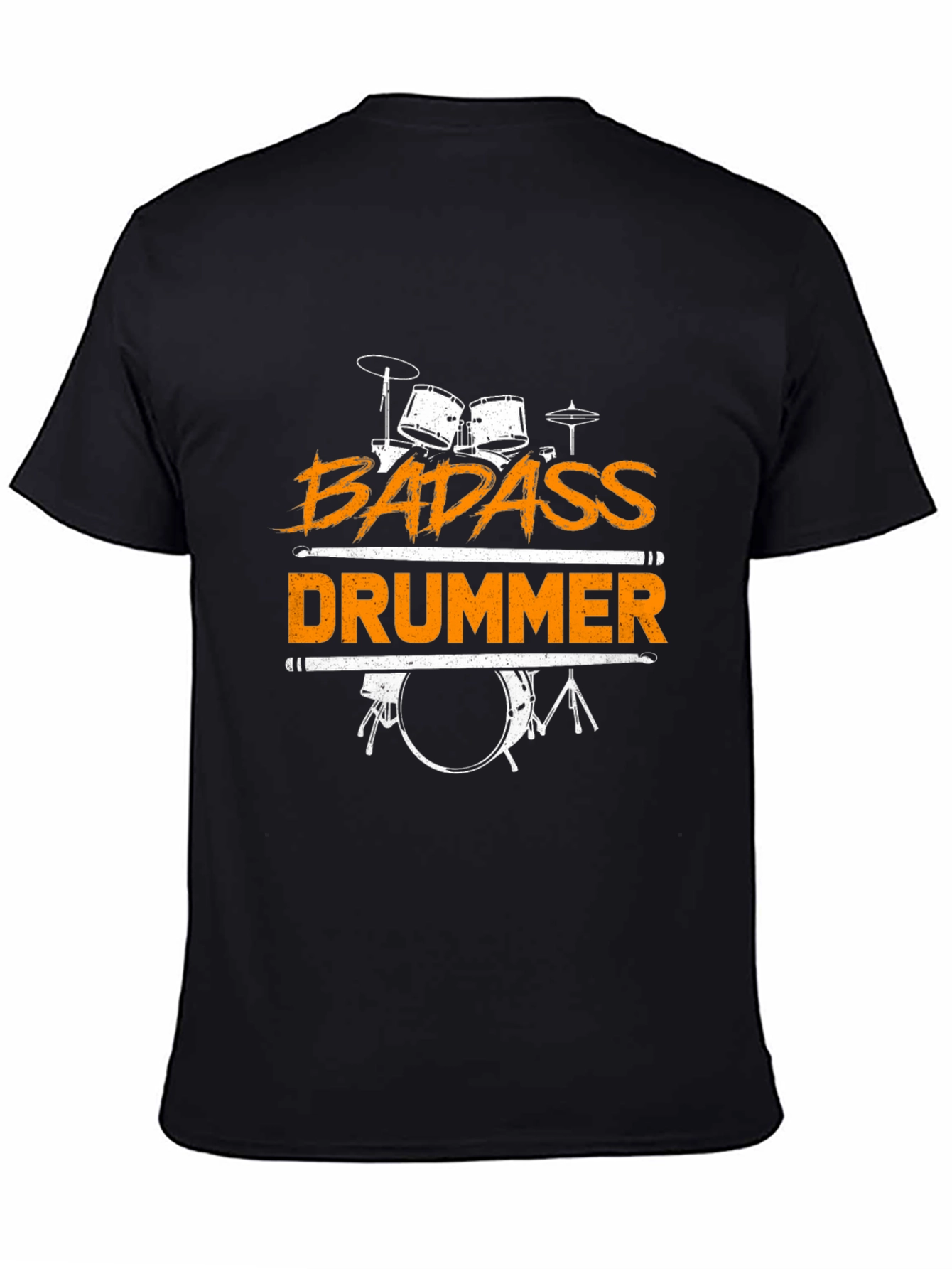 Badass Drummer Graphic Tee - Black