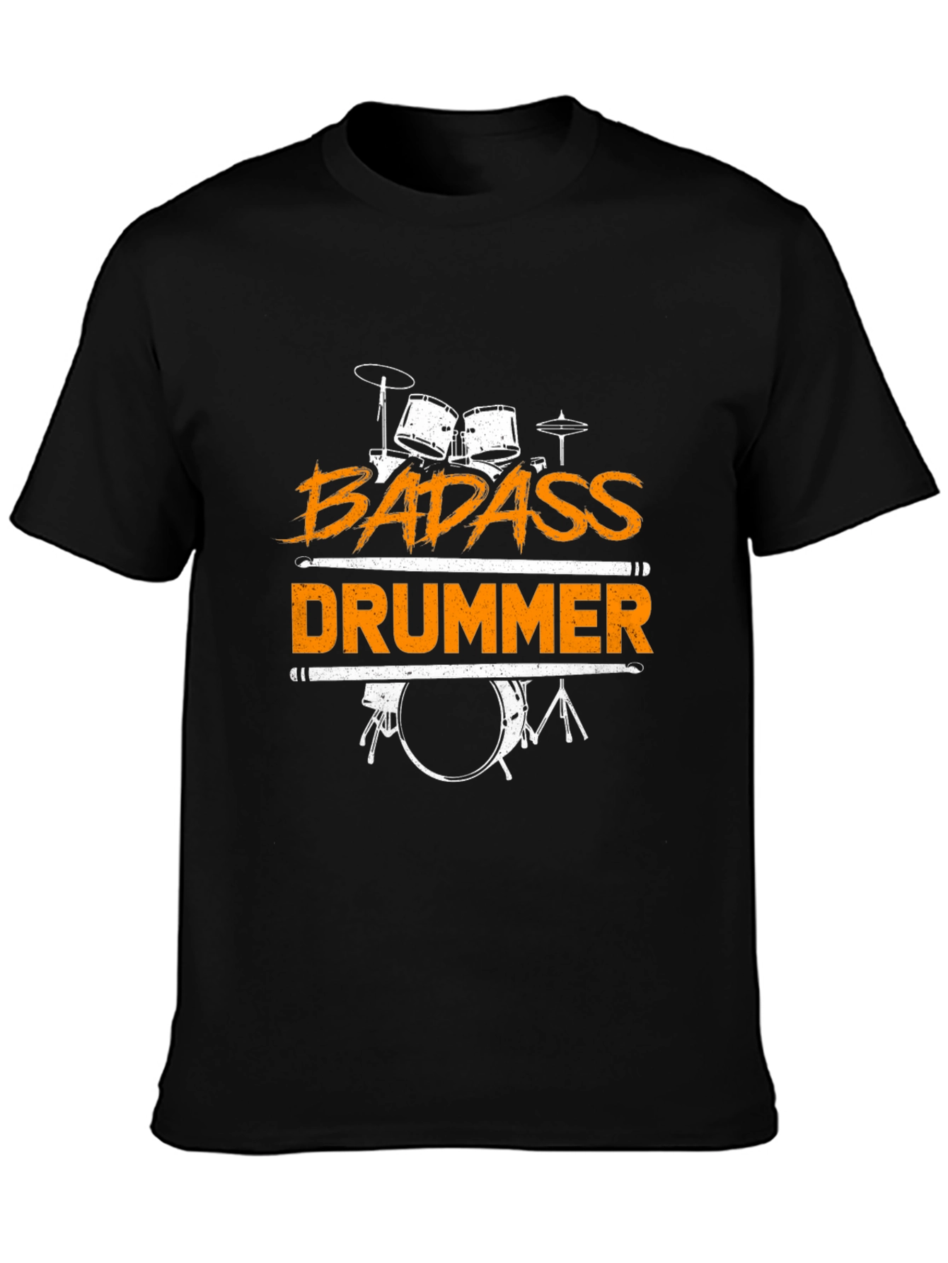 Badass Drummer Graphic Tee - Black