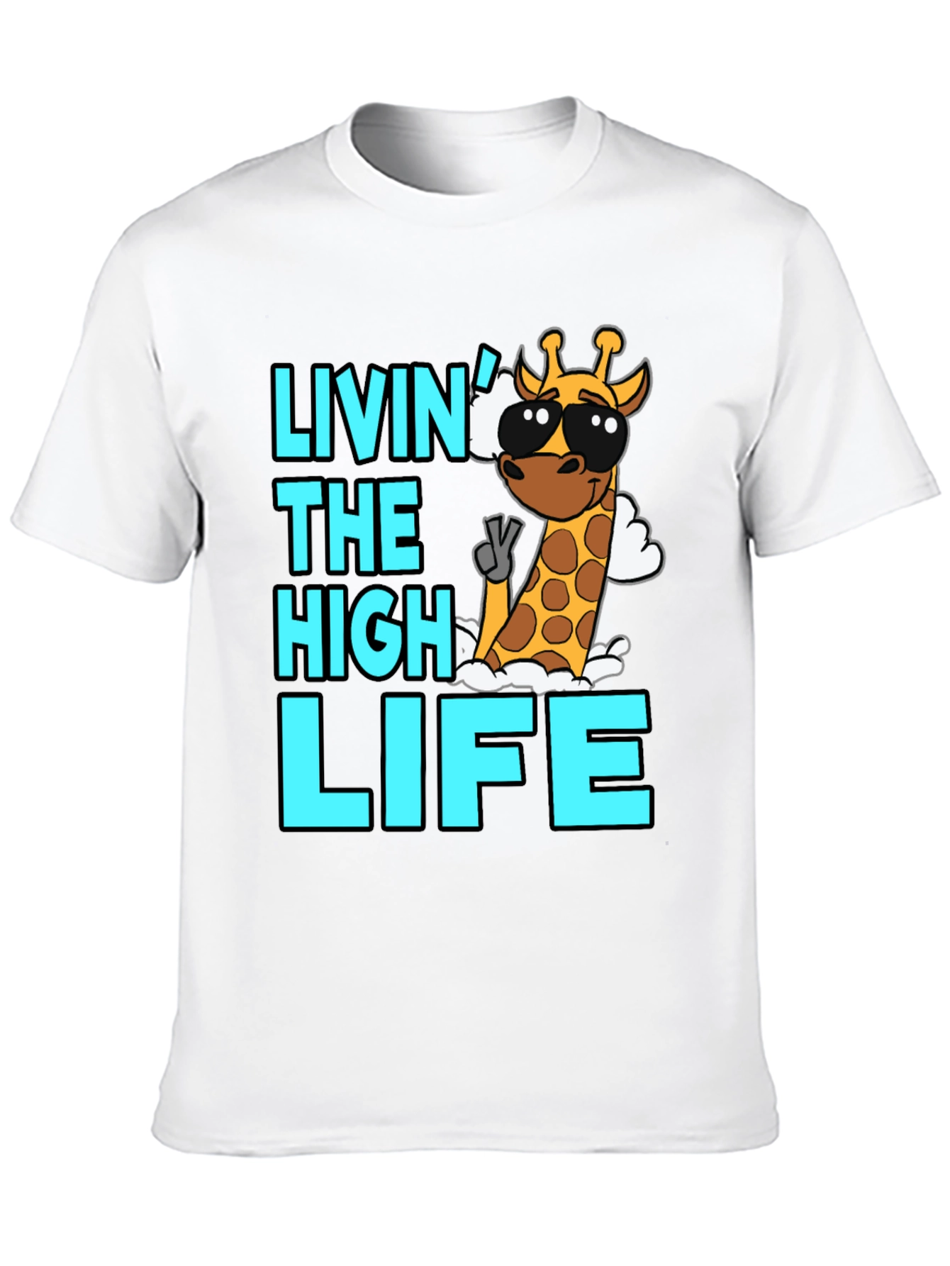 Livin the High Life Giraffe Graphic T-Shirt