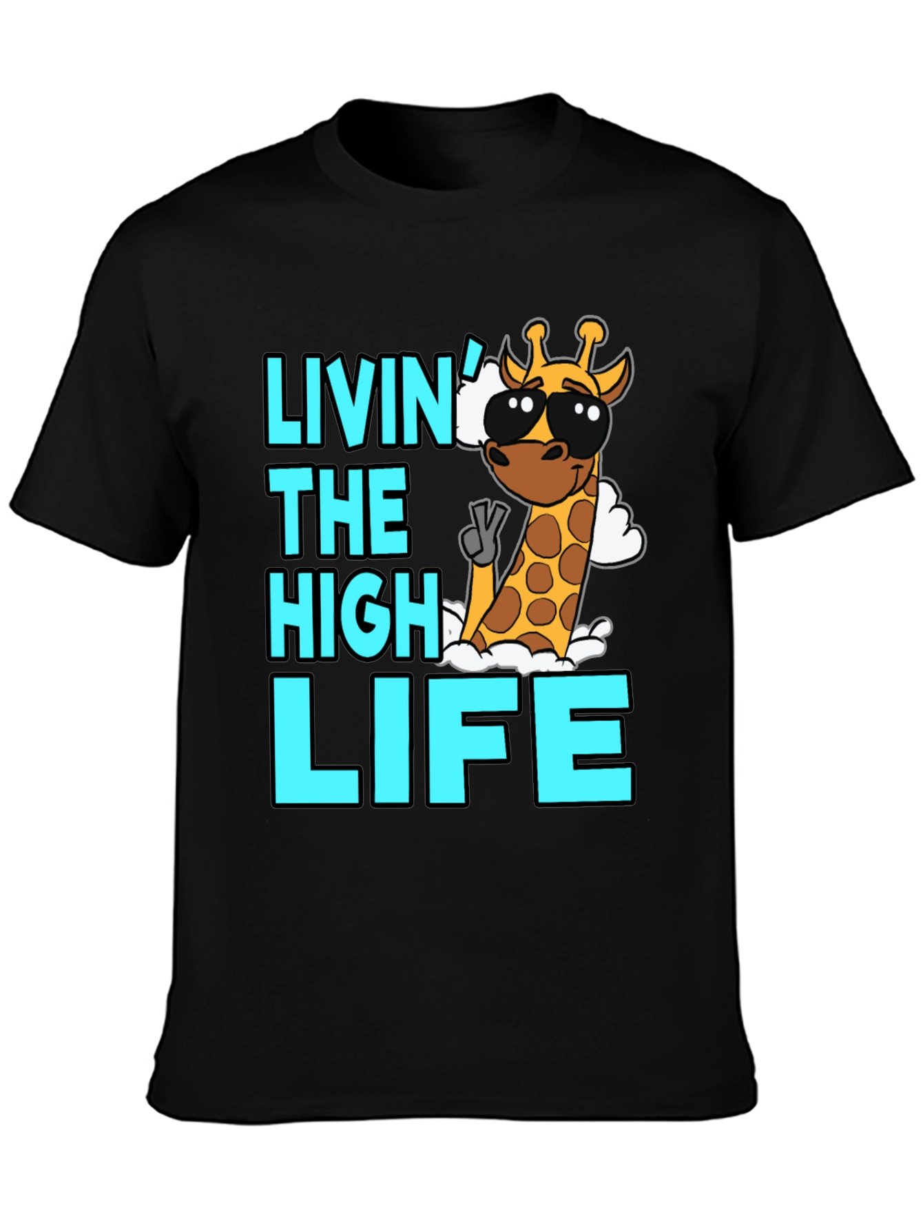 Livin the High Life Giraffe Graphic T-Shirt