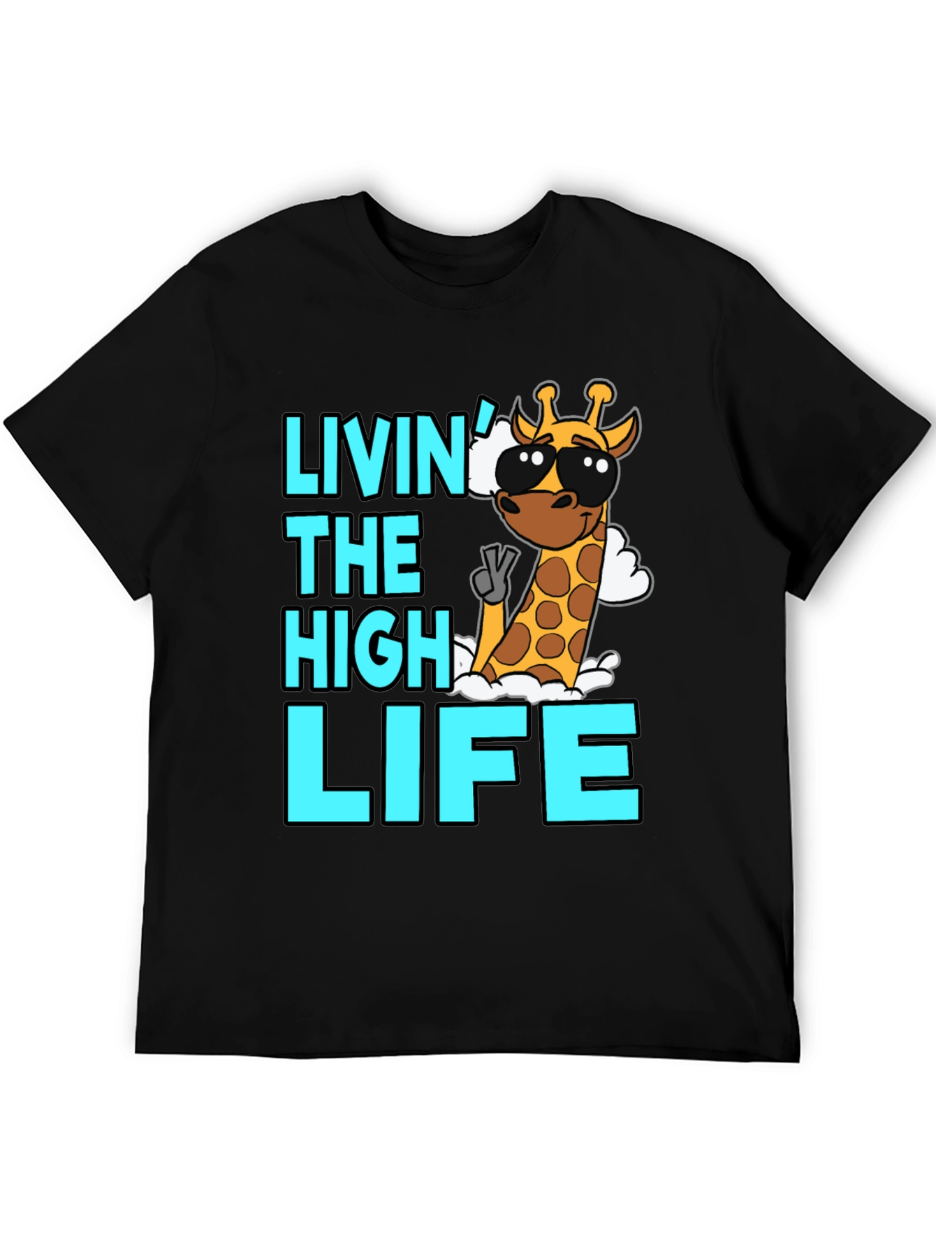 Livin the High Life Giraffe Graphic T-Shirt