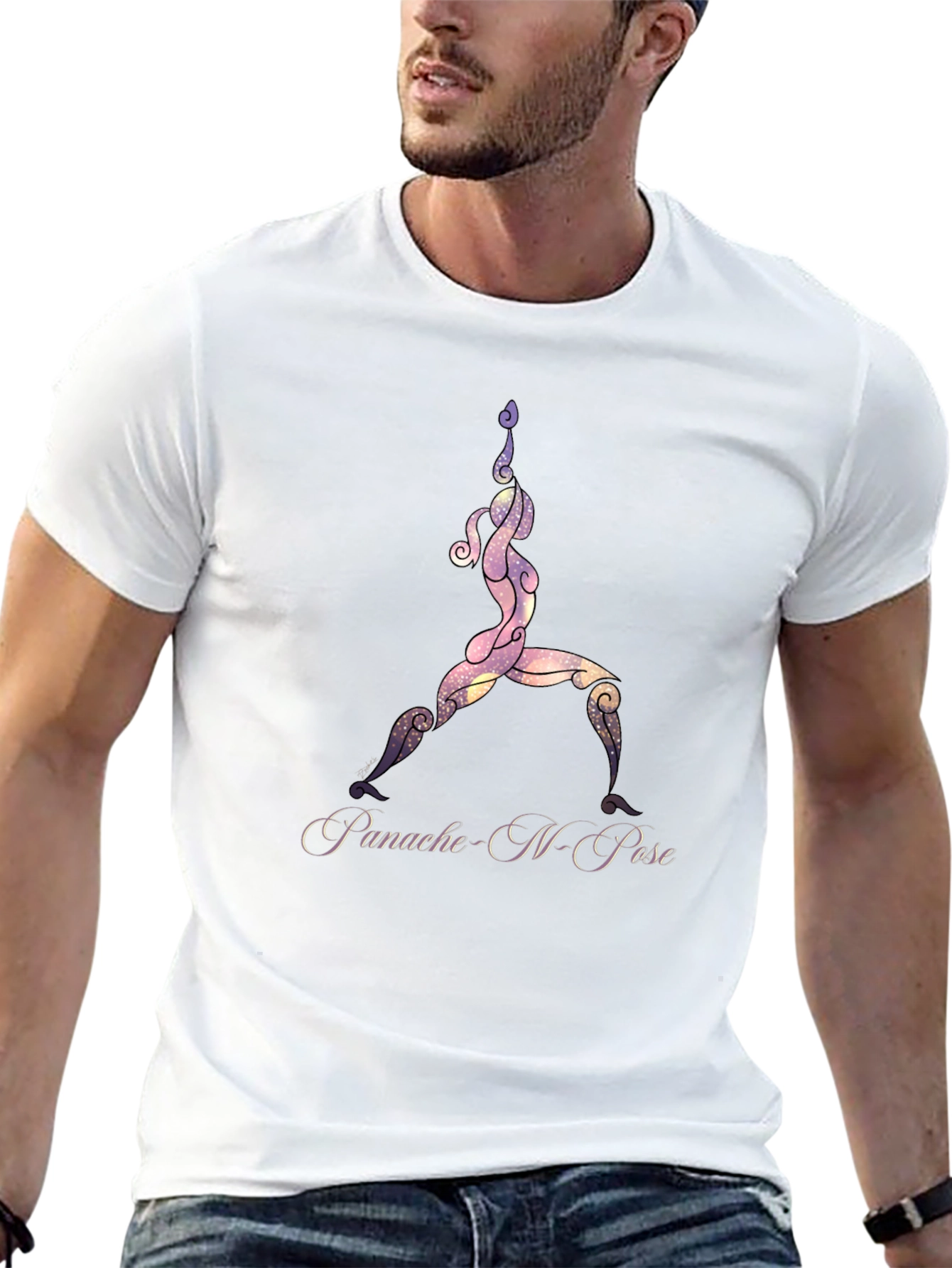 Yoga Pose Graphic Black T-Shirt