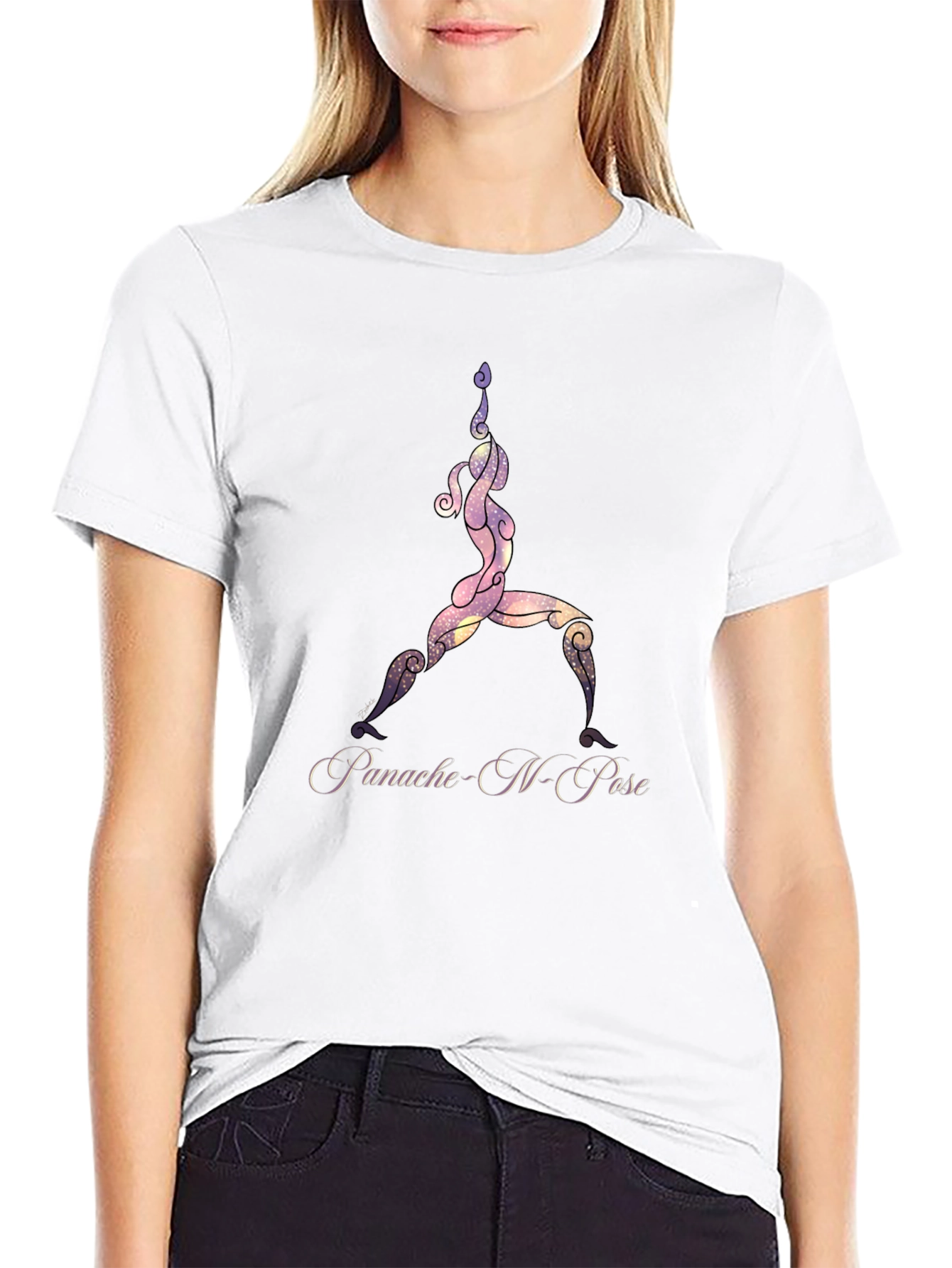 Yoga Pose Graphic Black T-Shirt