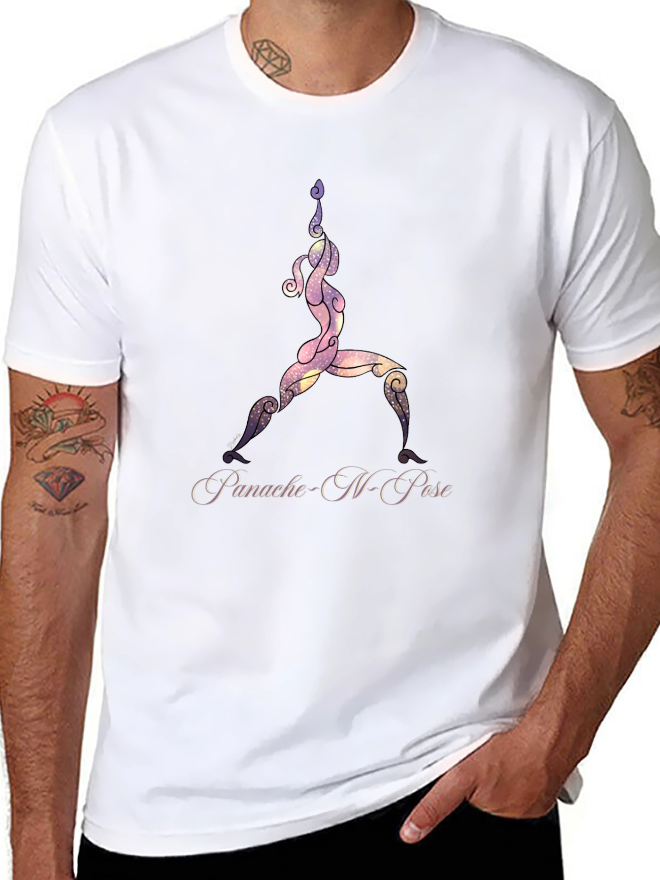 Yoga Pose Graphic Black T-Shirt