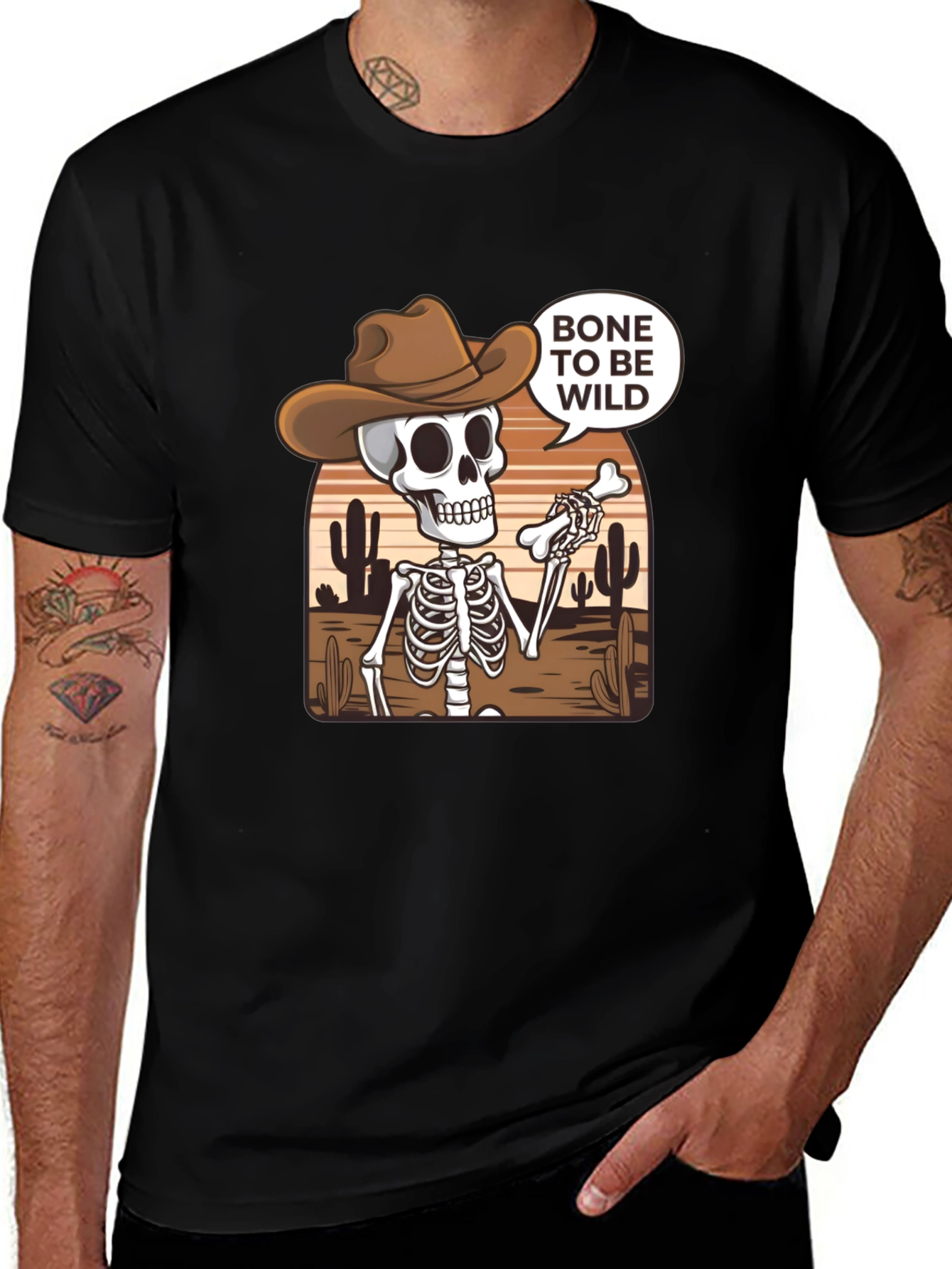Bone to Be Wild Skeleton Cowboy T-Shirt
