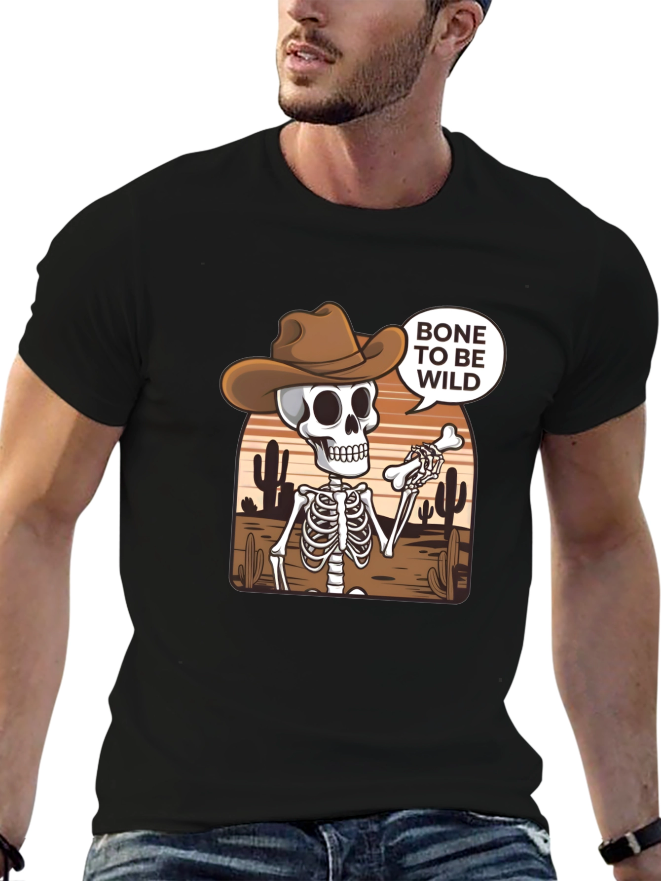 Bone to Be Wild Skeleton Cowboy T-Shirt
