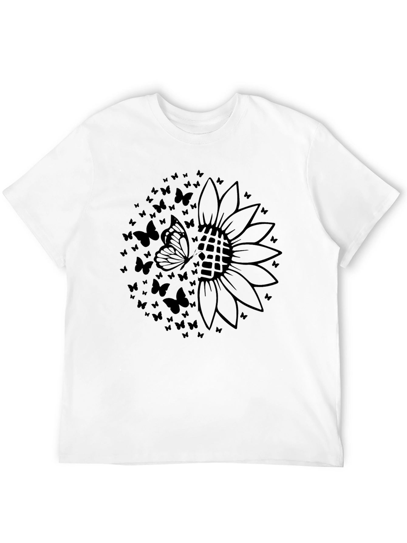 Sunflower Butterfly Graphic Tee - Black