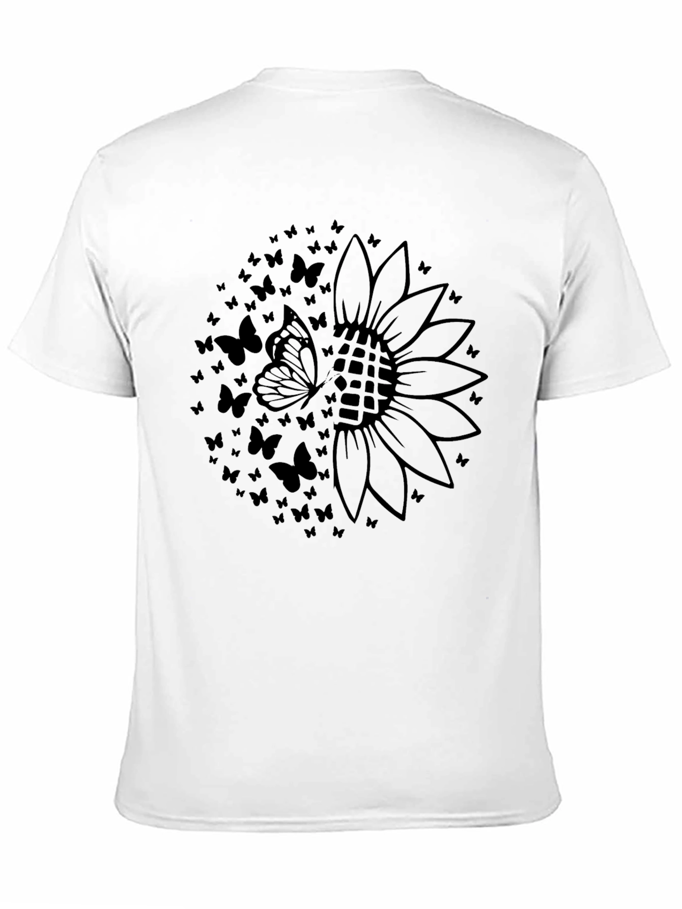 Sunflower Butterfly Graphic Tee - Black
