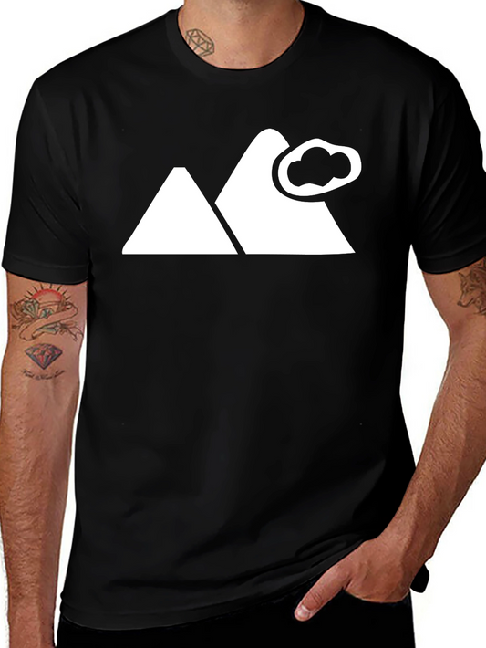 Mountain Cloud Graphic Black Tee