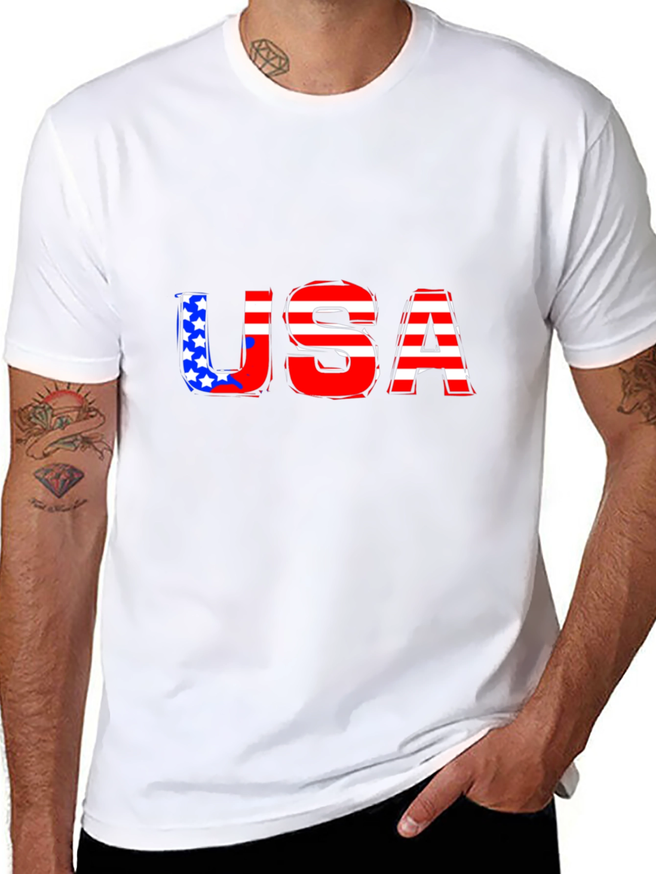 USA Flag Graphic Print T-Shirt