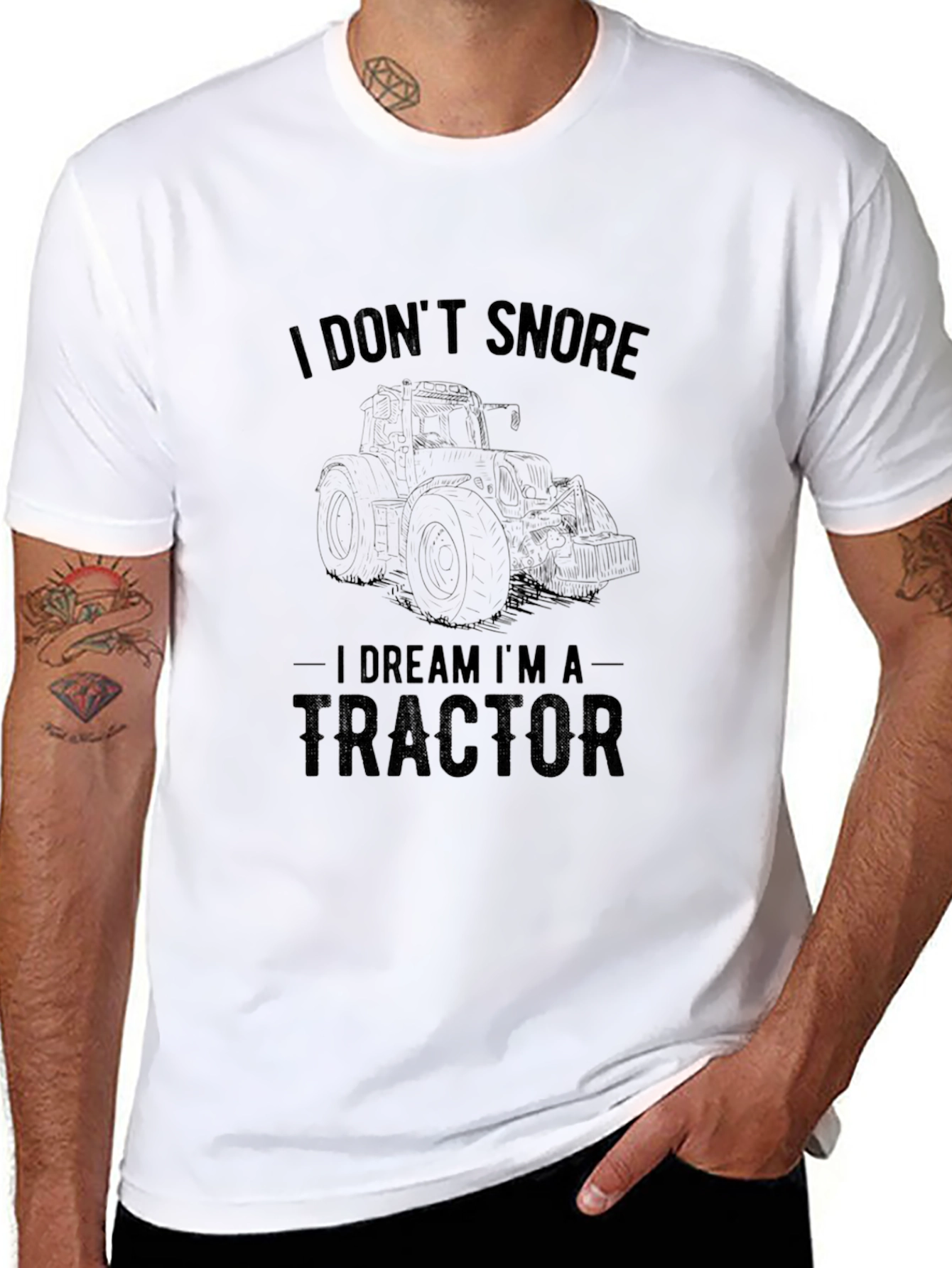 Funny Tractor Dream T-Shirt - Black Cotton Tee