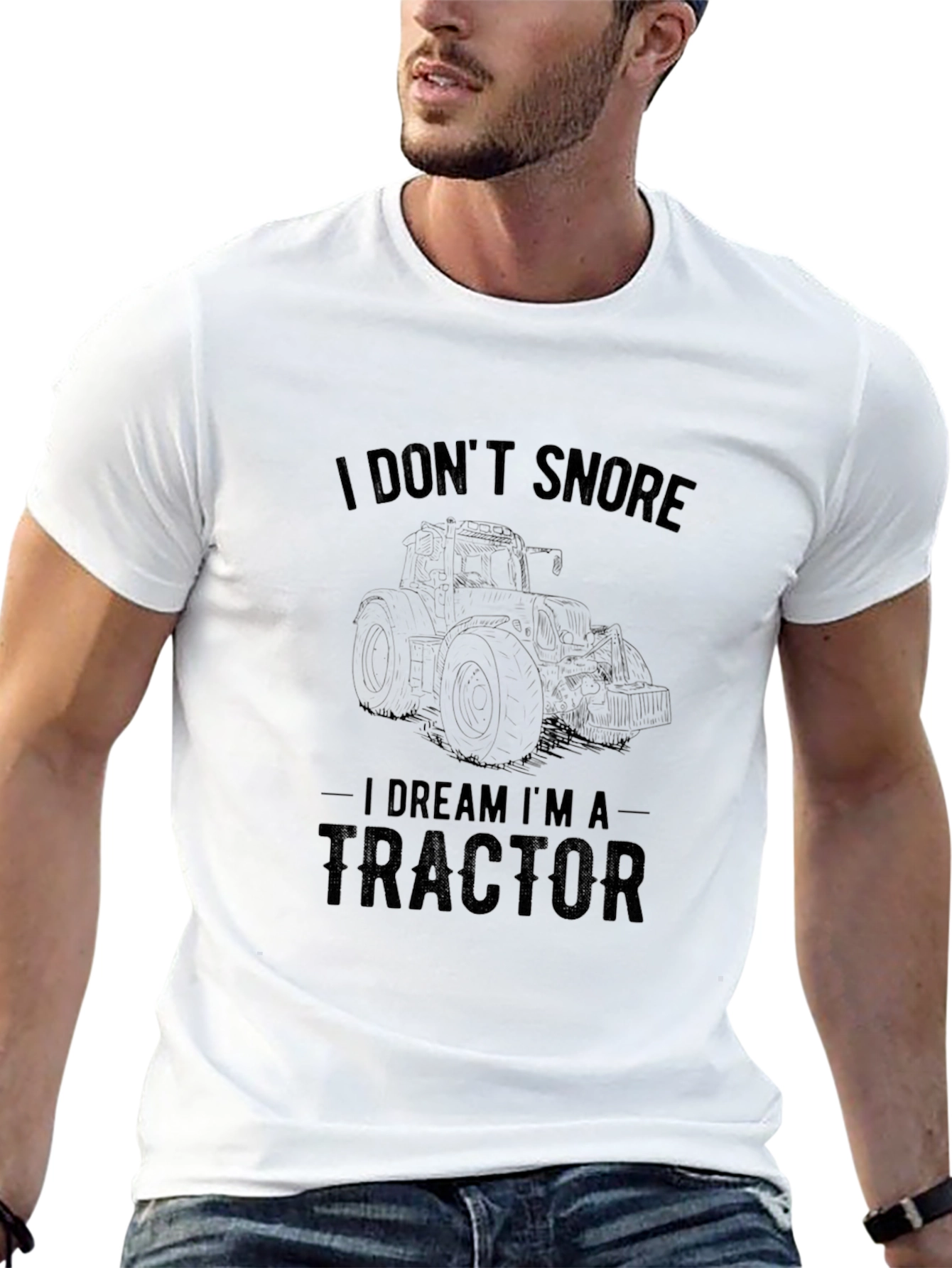 Funny Tractor Dream T-Shirt - Black Cotton Tee