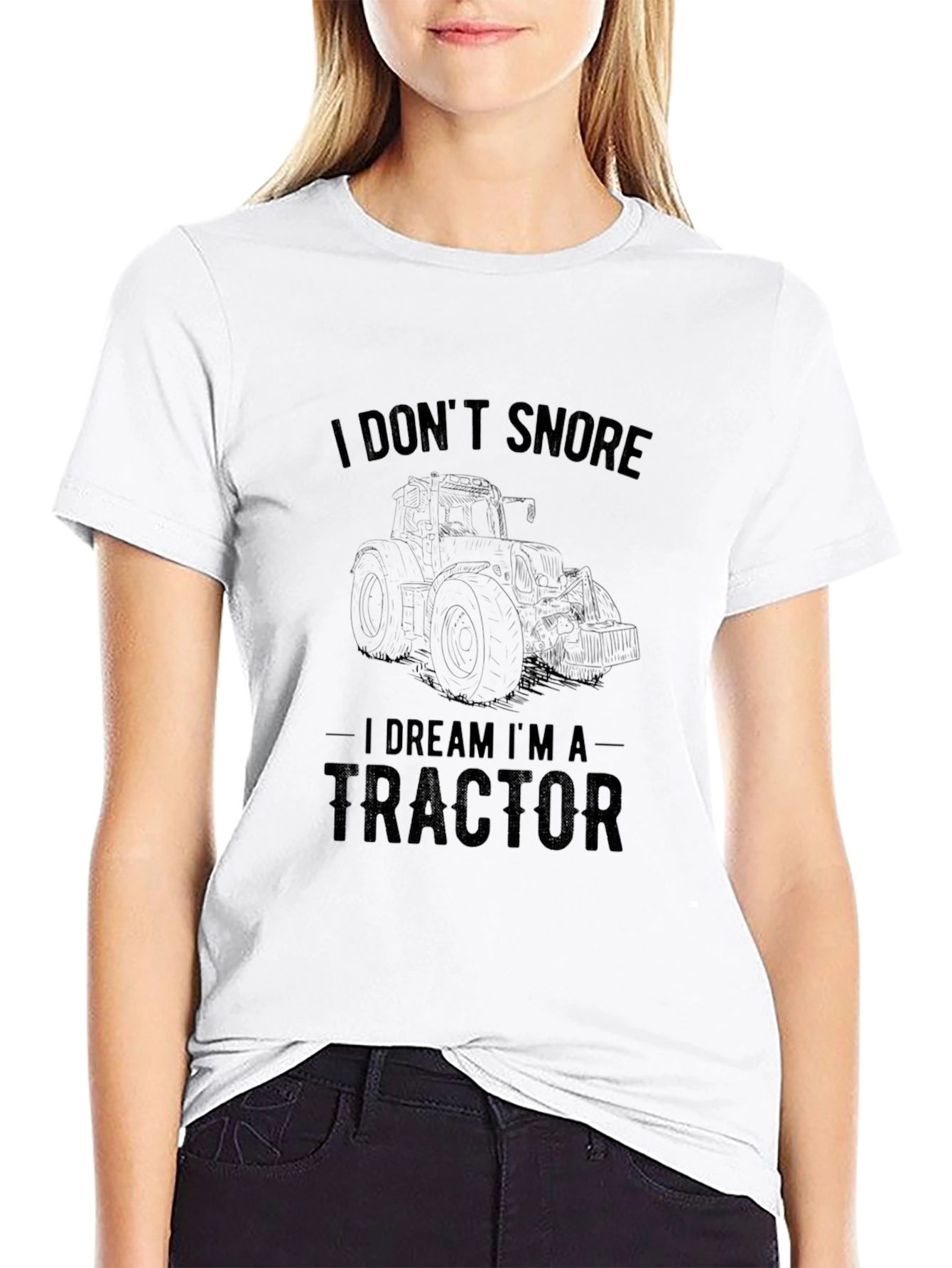 Funny Tractor Dream T-Shirt - Black Cotton Tee