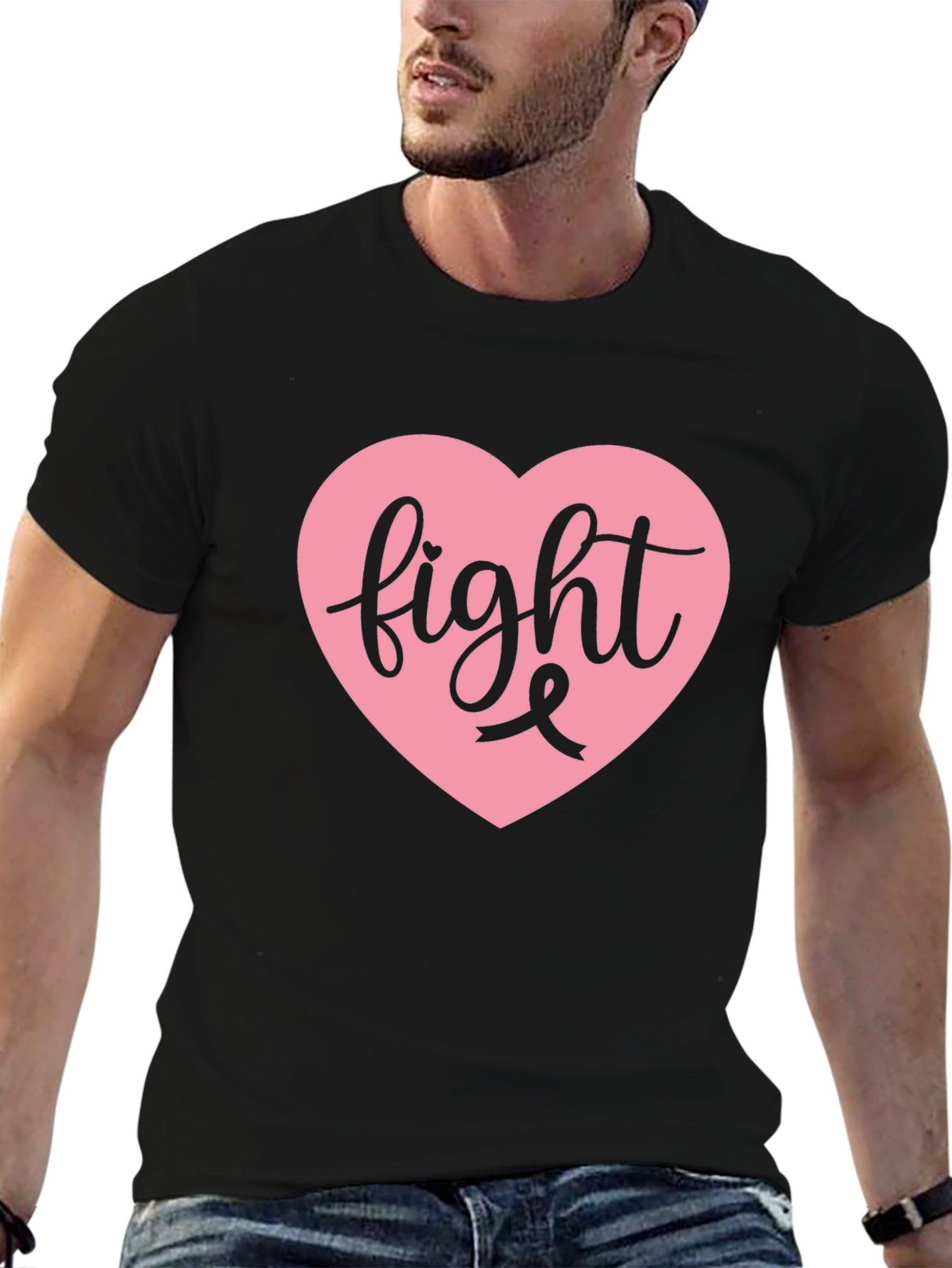 Fight Breast Cancer Black Tee