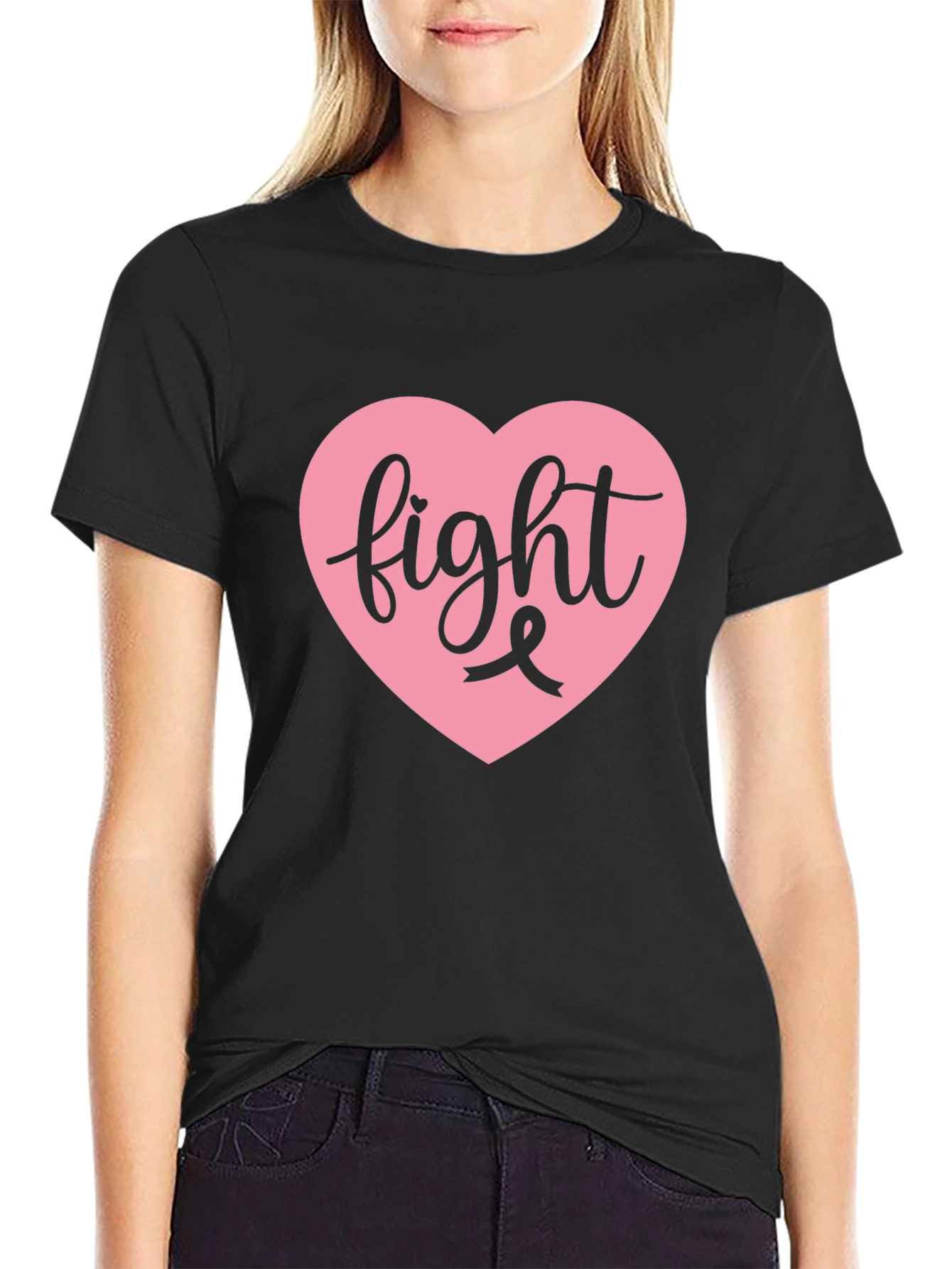 Fight Breast Cancer Black Tee