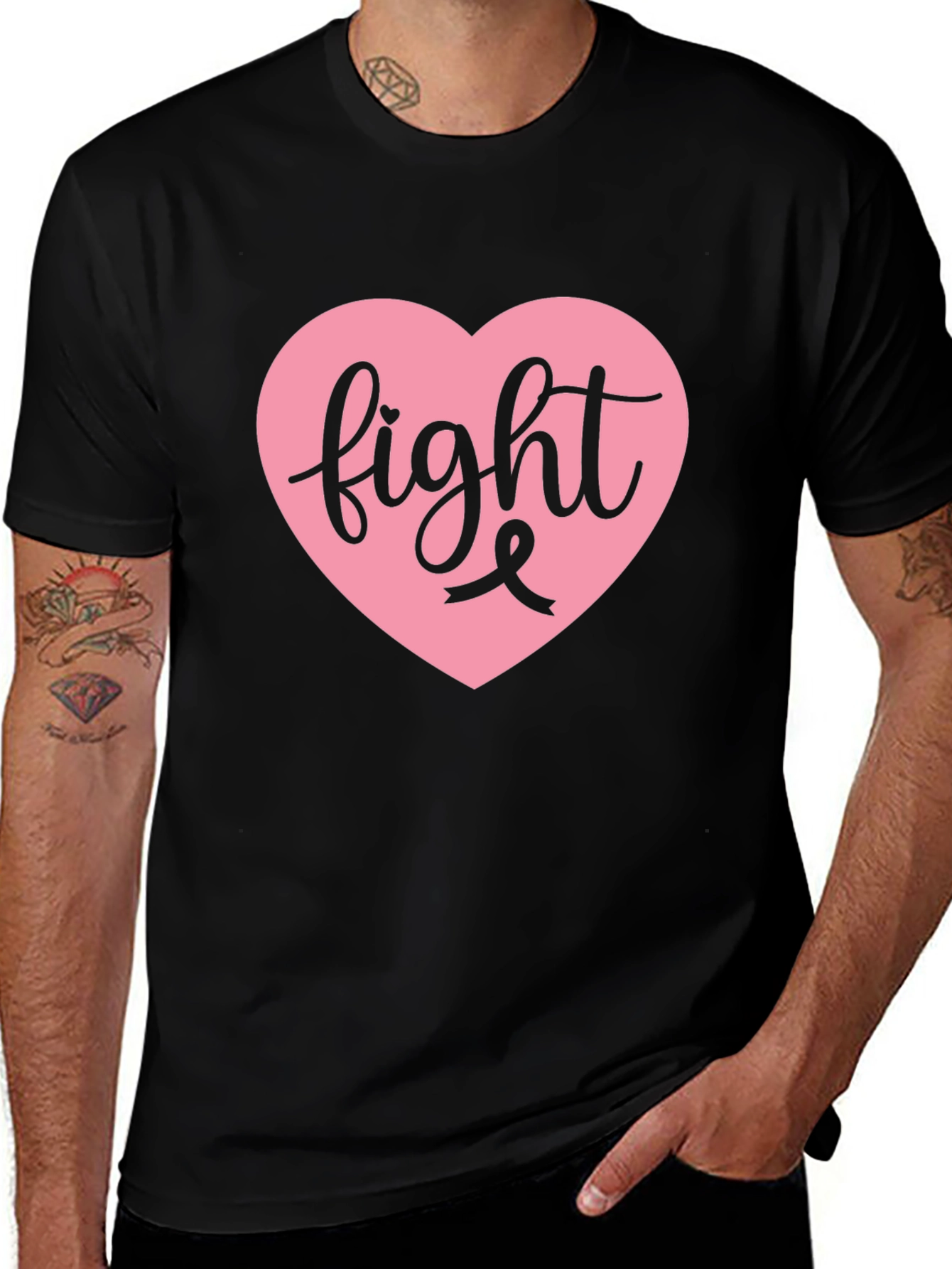 Fight Breast Cancer Black Tee