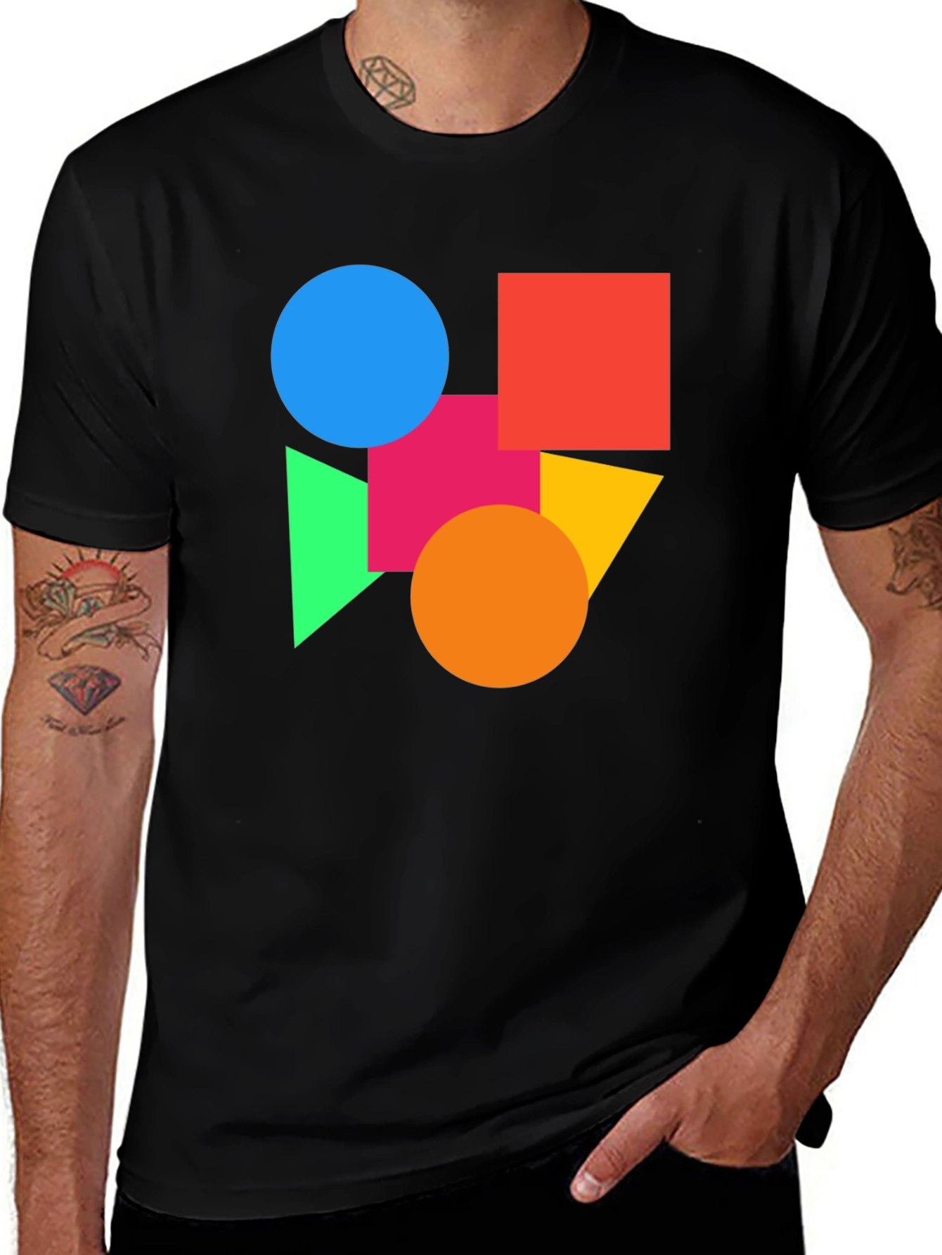 Geometric Shapes Graphic Tee - Modern Art Shirt