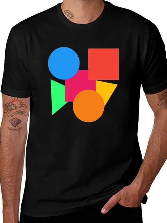 Geometric Shapes Graphic Tee - Modern Art Shirt