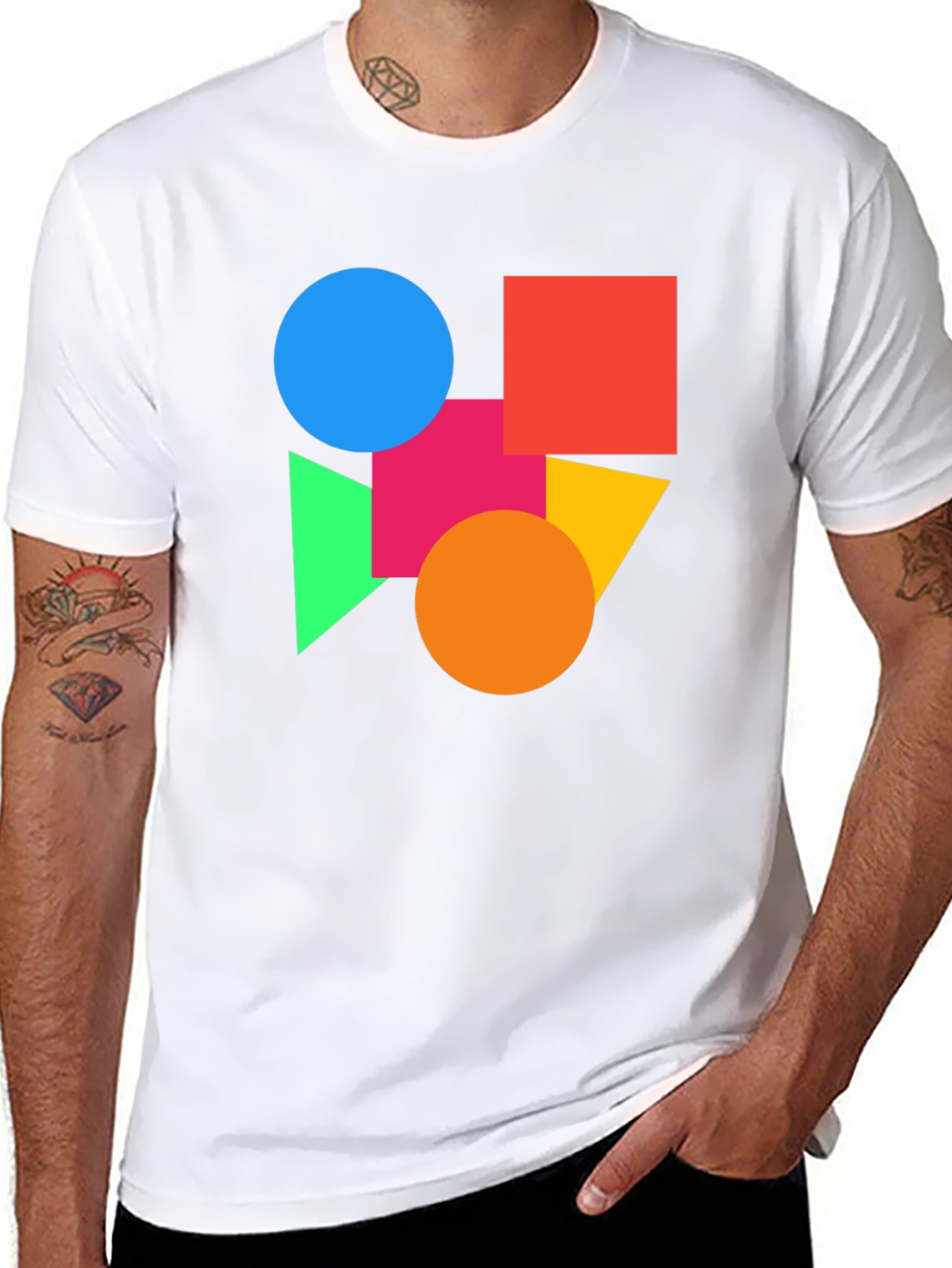 Geometric Shapes Graphic Tee - Modern Art Shirt