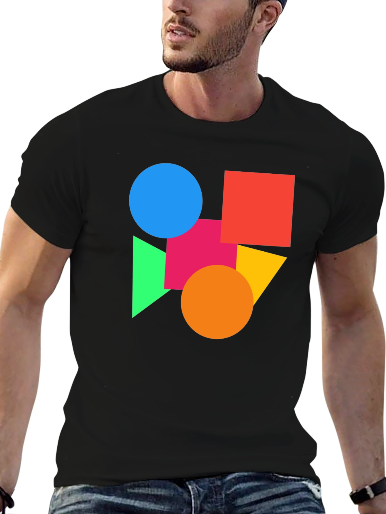 Geometric Shapes Graphic Tee - Modern Art Shirt