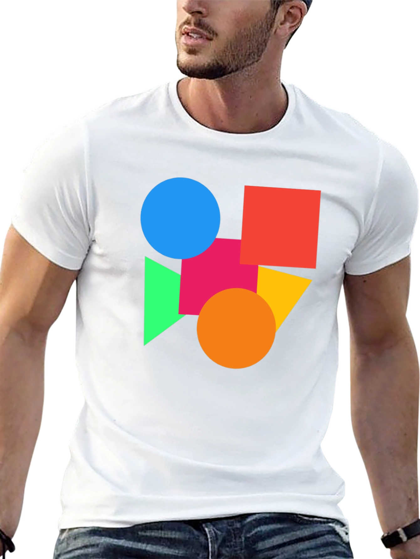 Geometric Shapes Graphic Tee - Modern Art Shirt