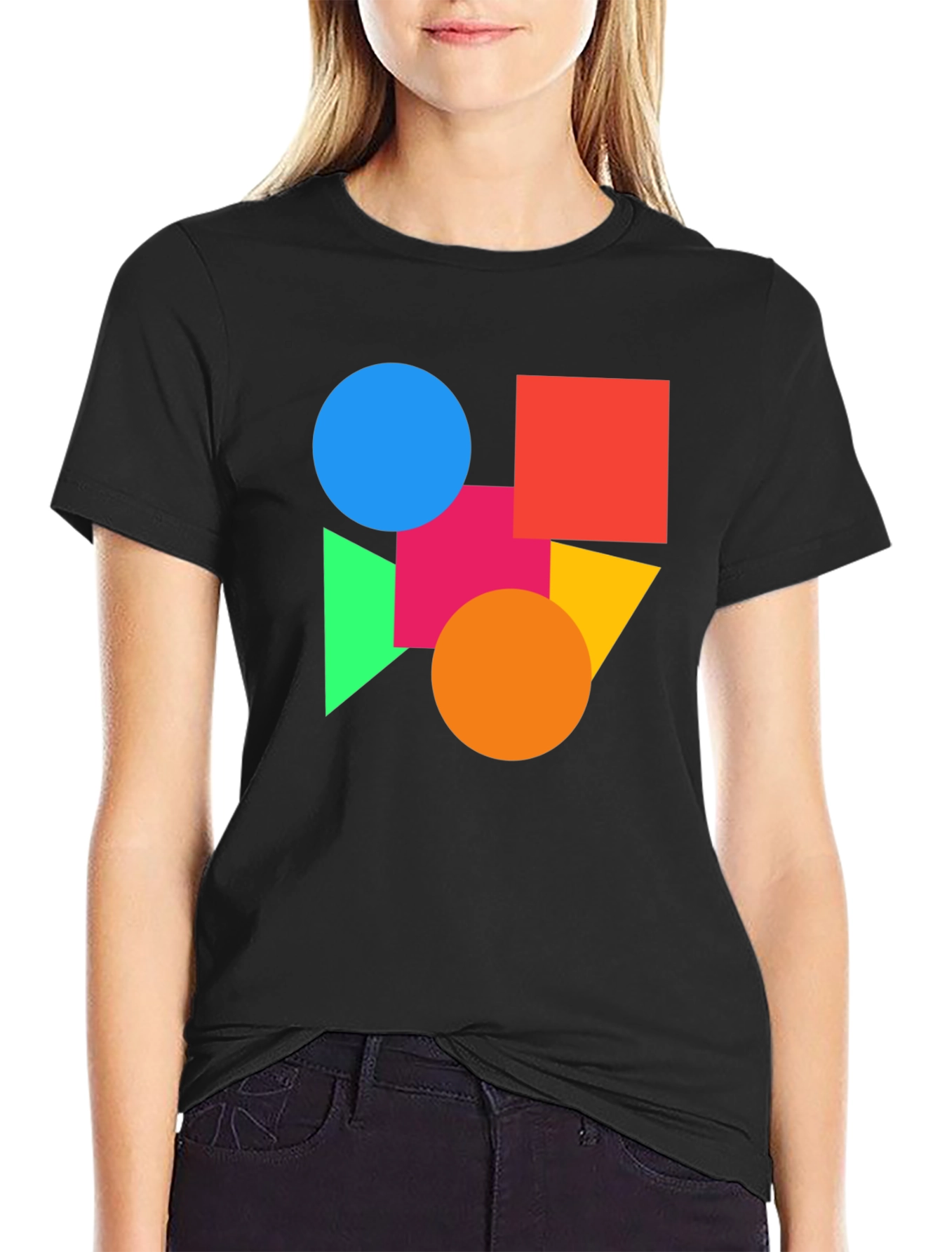 Geometric Shapes Graphic Tee - Modern Art Shirt