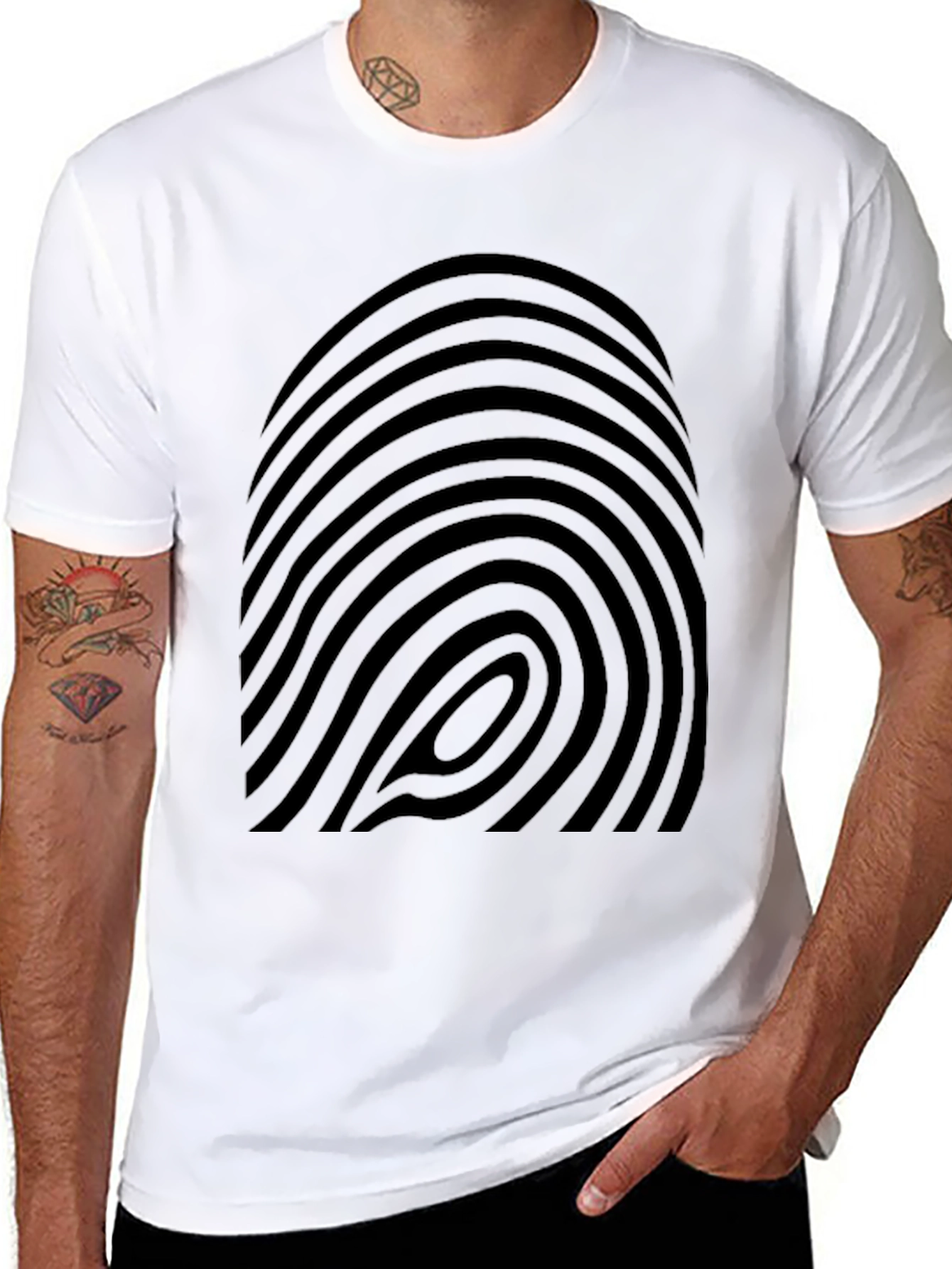 Fingerprint Graphic Black T-Shirt