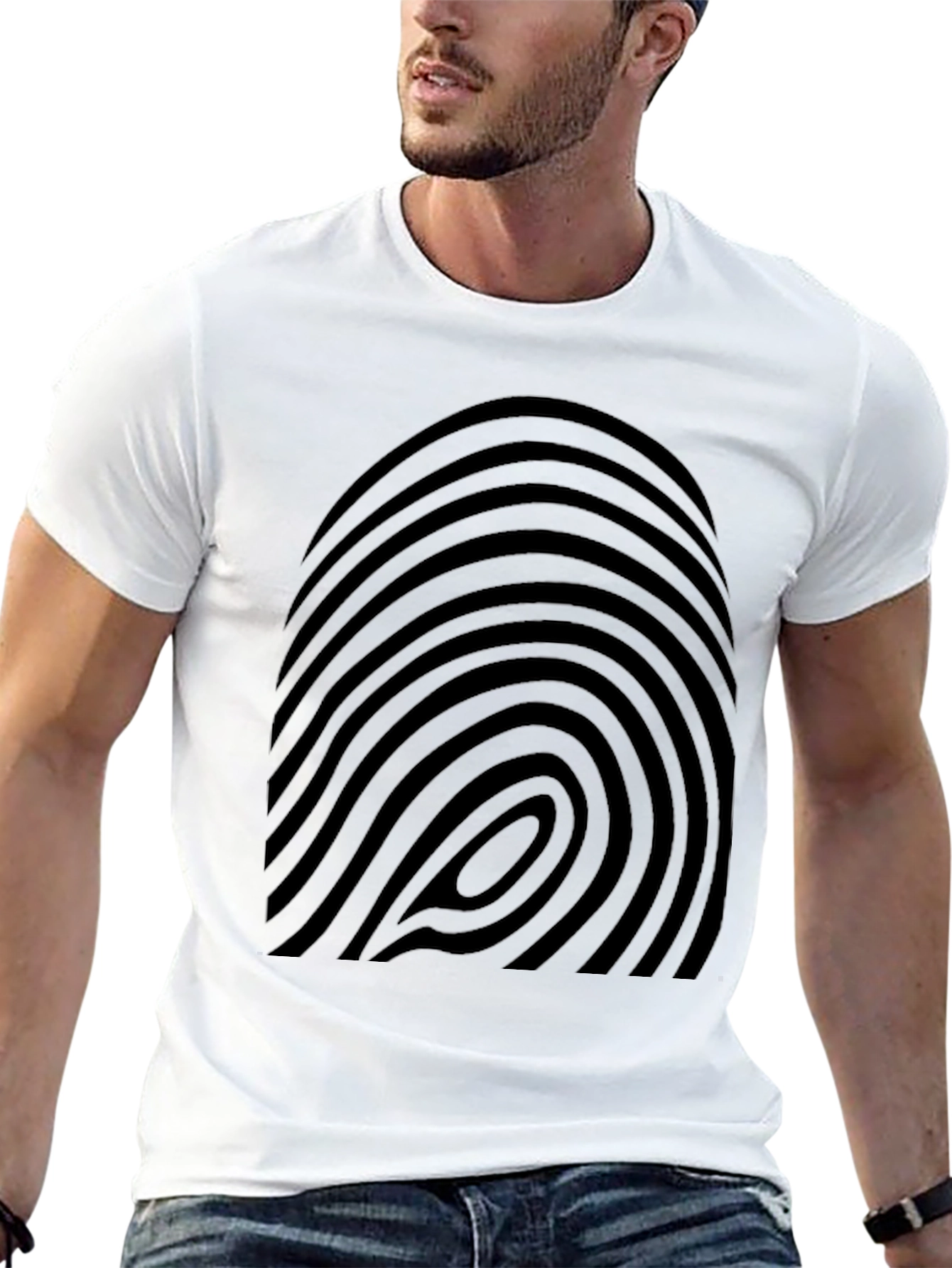 Fingerprint Graphic Black T-Shirt