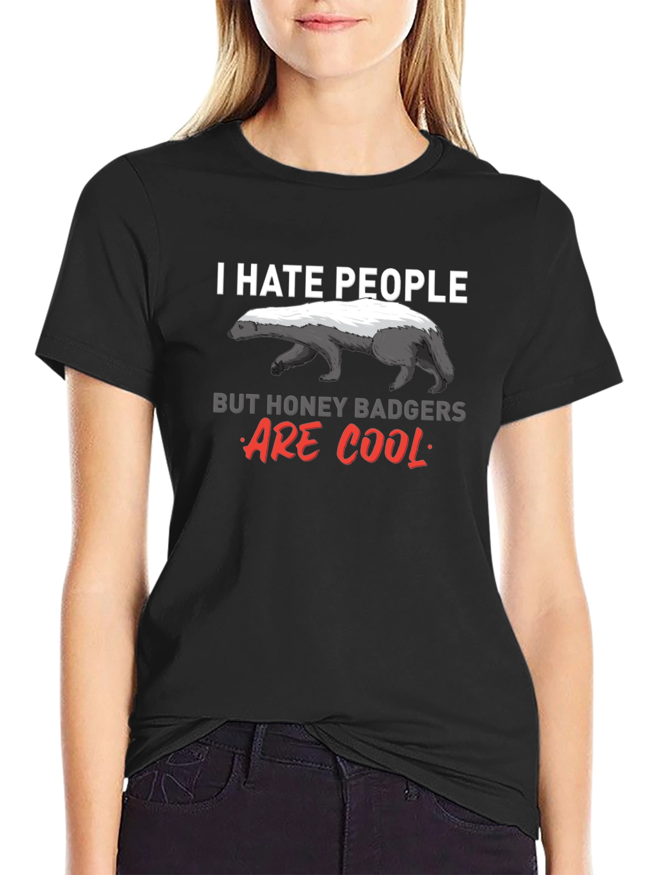 I Hate People Honey Badger Graphic Tee