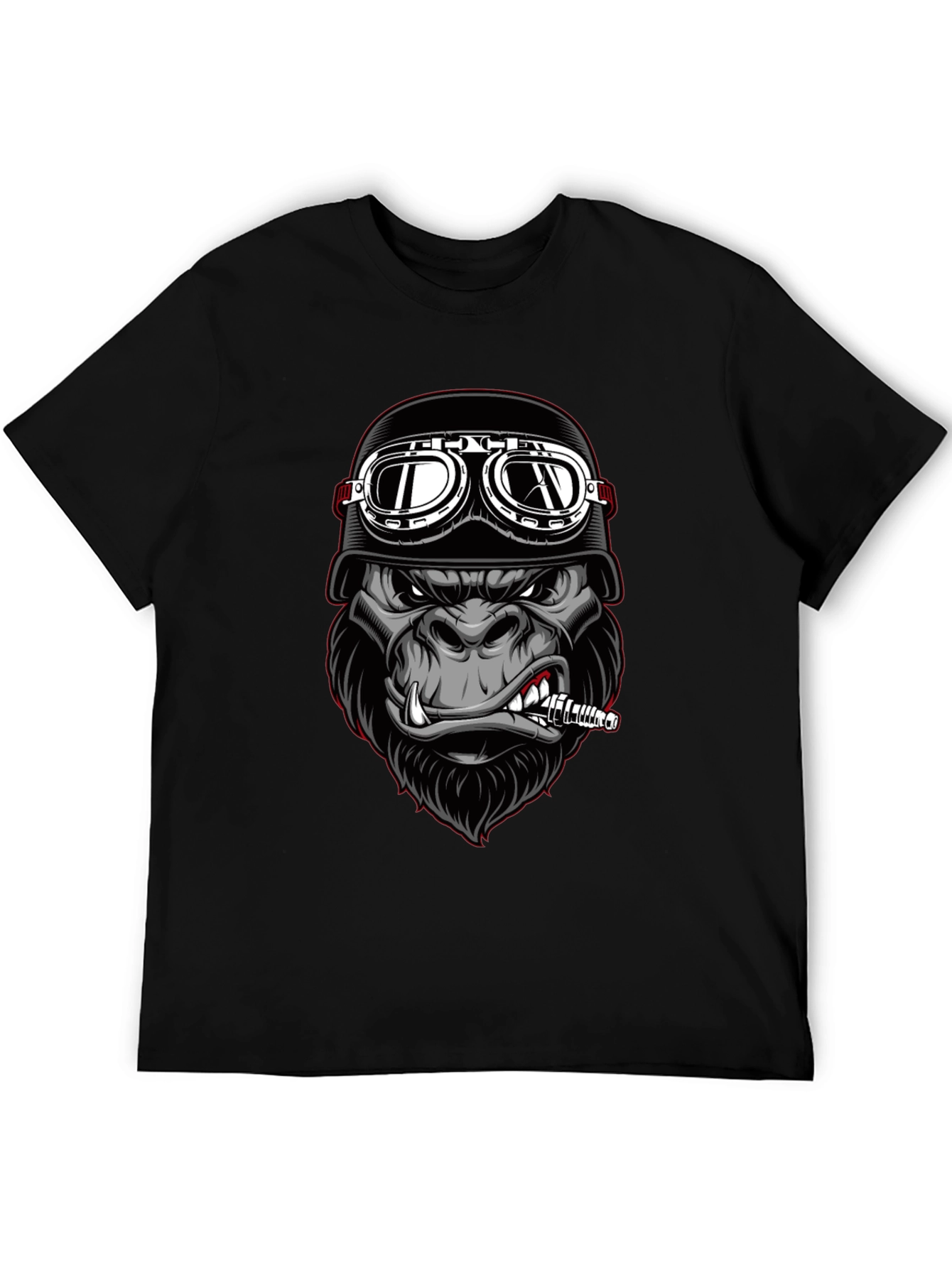 Cool Gorilla Biker T-Shirt - Black