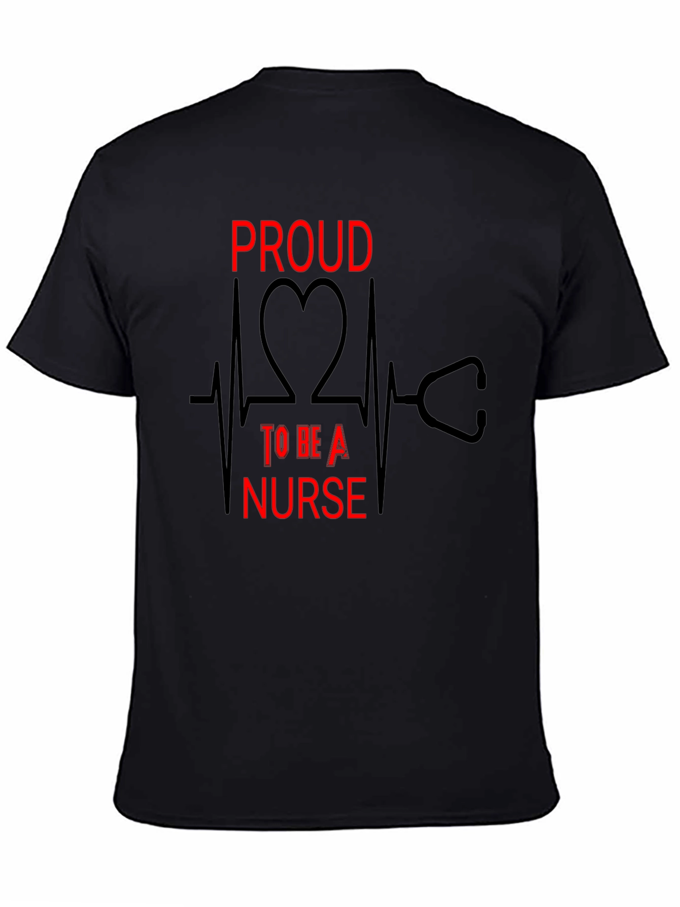 Proud Nurse Graphic Tee - Heartbeat Stethoscope Design