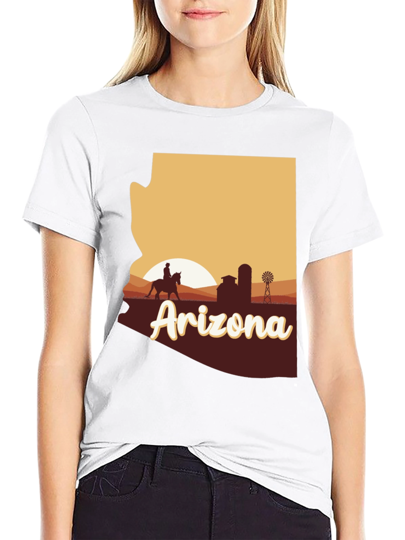 Arizona Graphic T-Shirt - Desert Sunset State Pride Tee